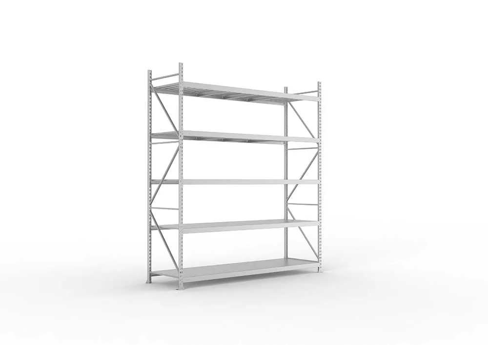 Weitspannregal Grundregal 300×260×80 cm – Stahlpaneele, verzinkt