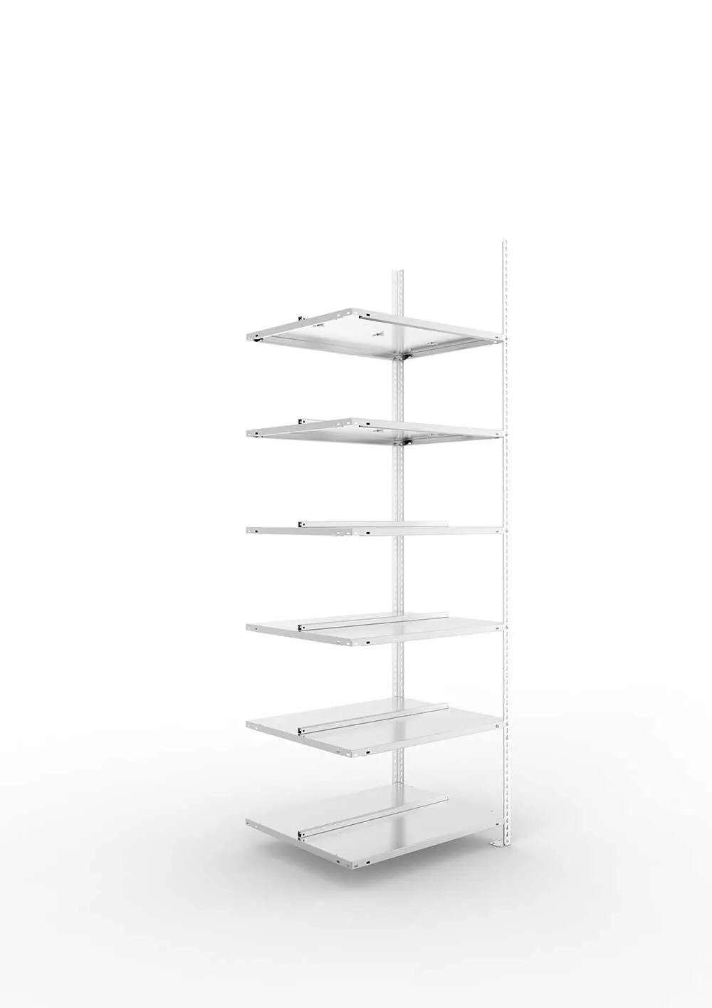 Büroregal Pro Schraubsystem Anbauregal – 220×75×60 cm, verzinkt