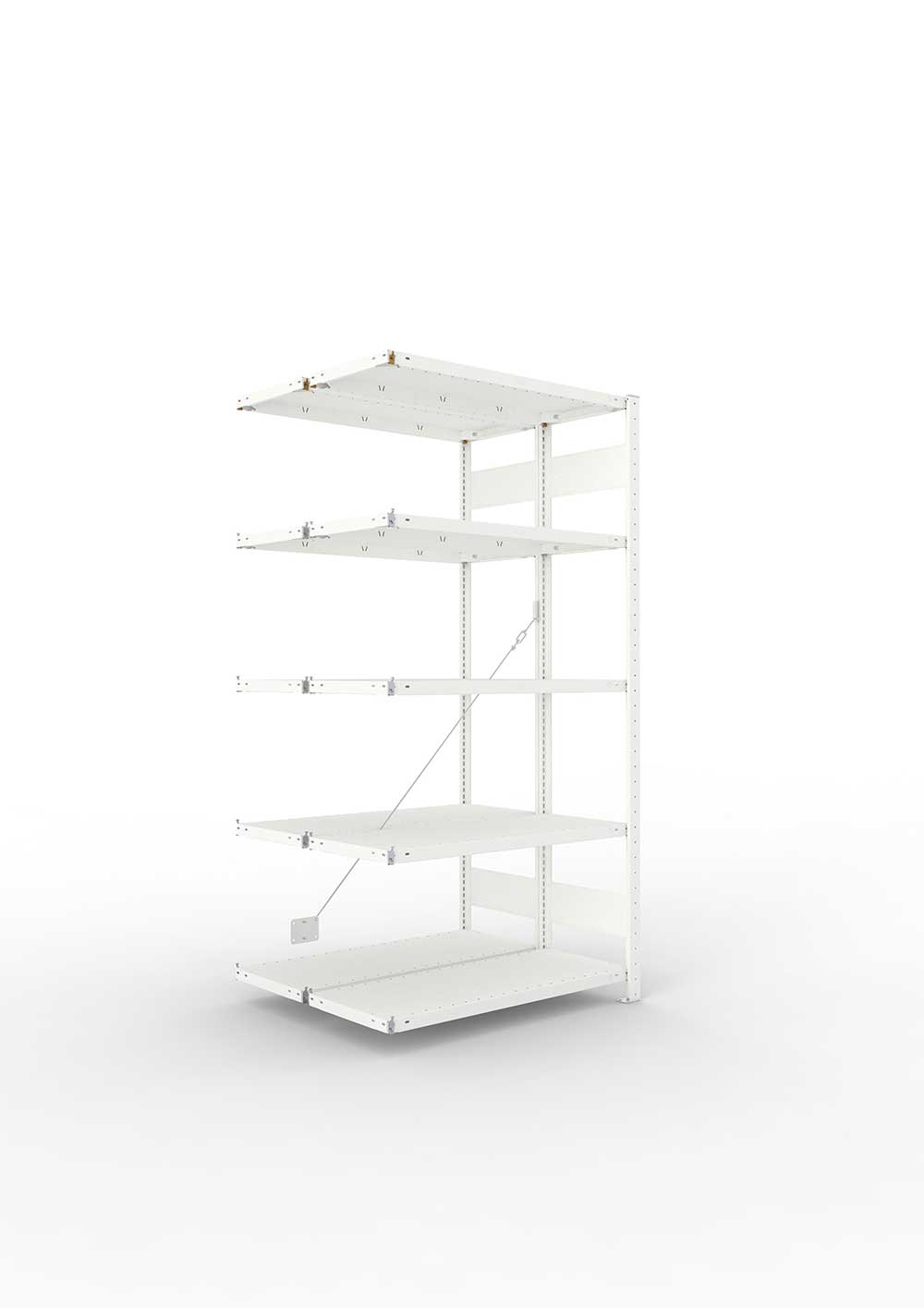 Metallregal Pro-Max Stecksystem Doppelanbauregal – 200×100×40 cm, 150 kg, RAL 7035