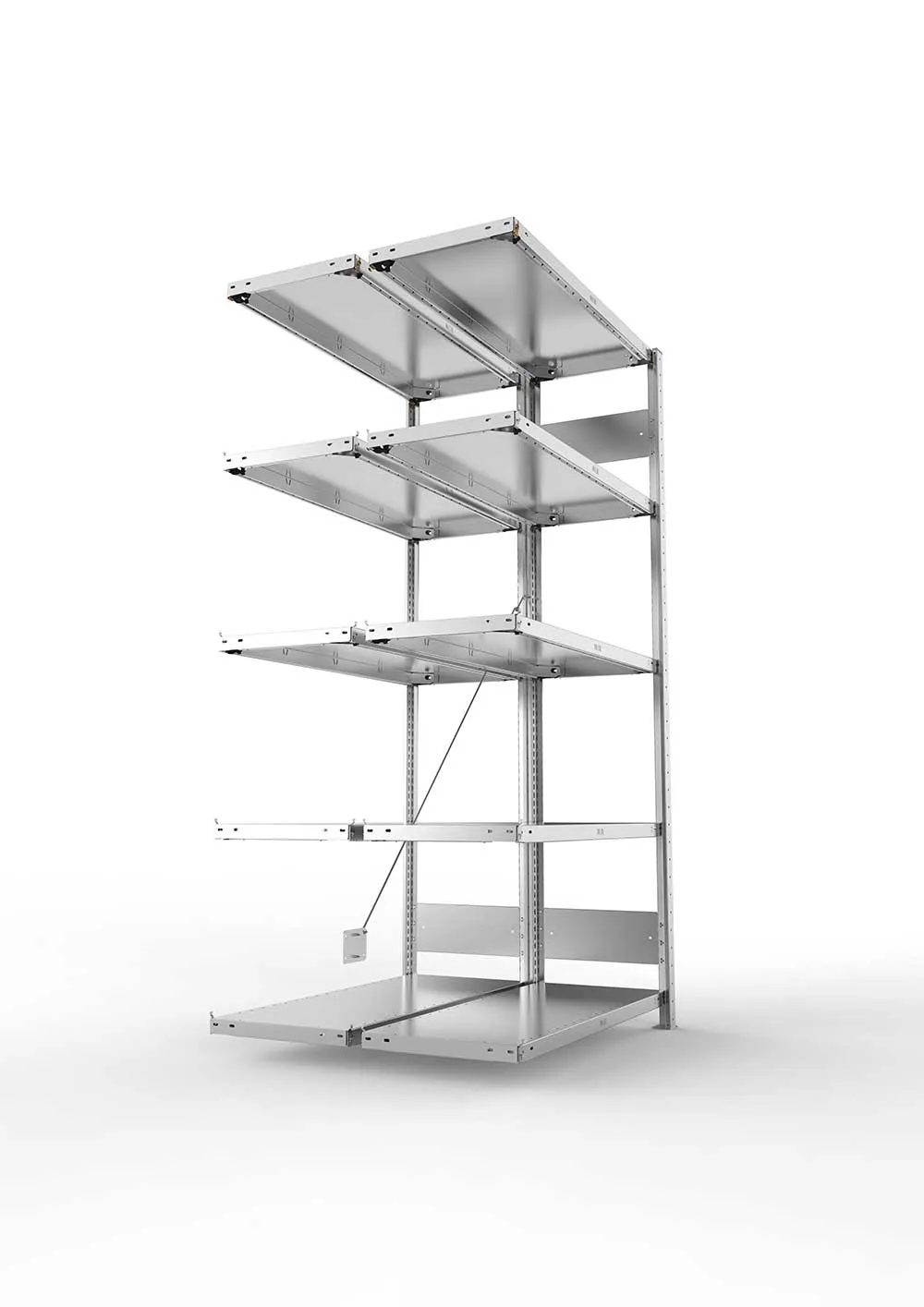 Metallregal Pro-Flex Stecksystem Doppelanbauregal – 200×100×40 cm, 150 kg, verzinkt