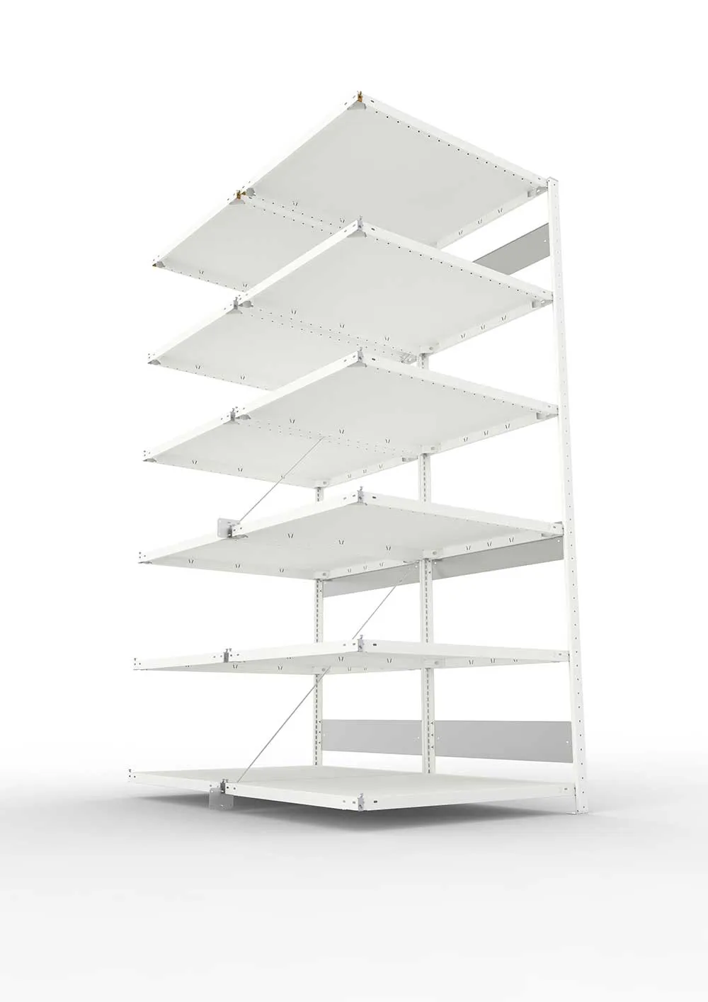 Metallregal Pro-Flex Stecksystem Doppelanbauregal – 250×100×80 cm, 230 kg, RAL 7035