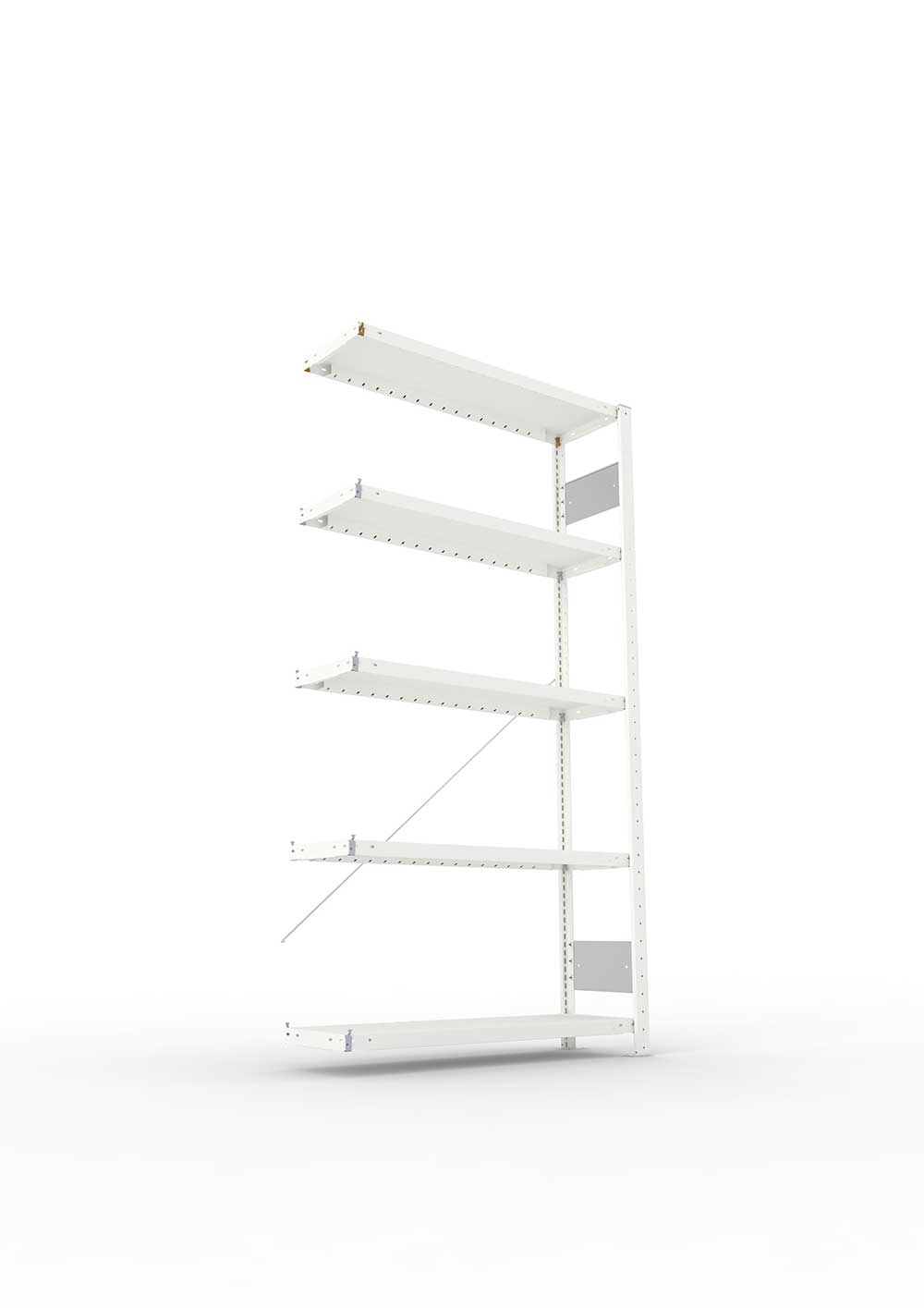 Metallregal Pro-Flex Stecksystem Anbauregal – 200×100×30 cm, 230 kg, RAL 7035, 5 Böden