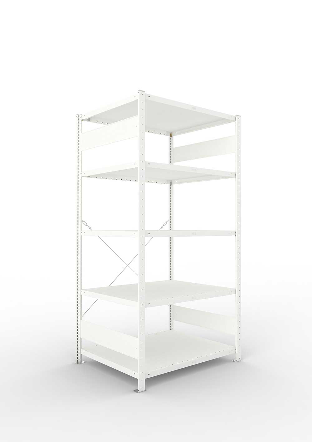 Metallregal Pro-Max Stecksystem Grundregal – 200×100×80 cm, 230 kg, RAL 7035, 5 Böden