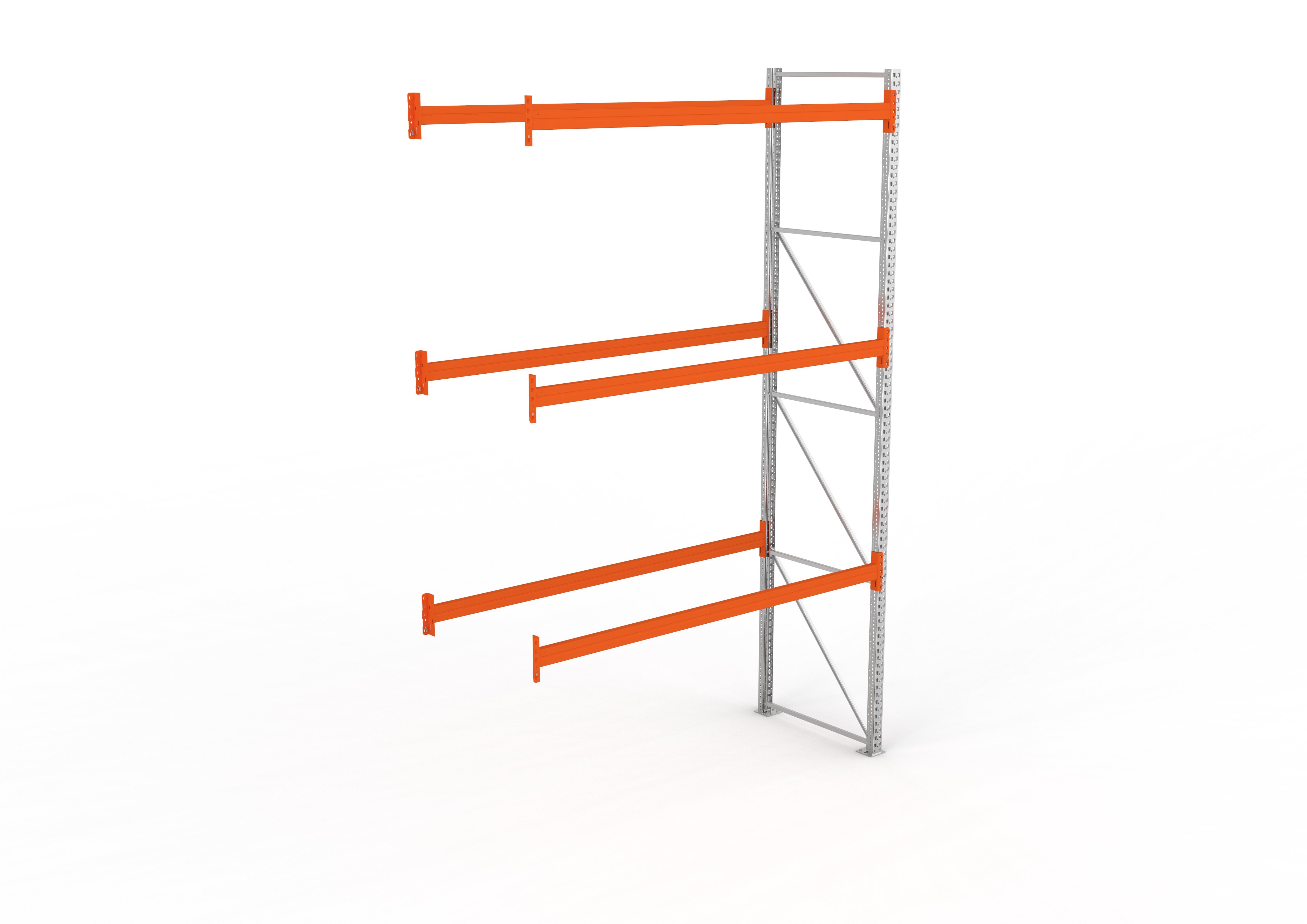 Palettenregal Anbaumodul – 440×278×110 cm, bis 800 kg, 4 Ebenen