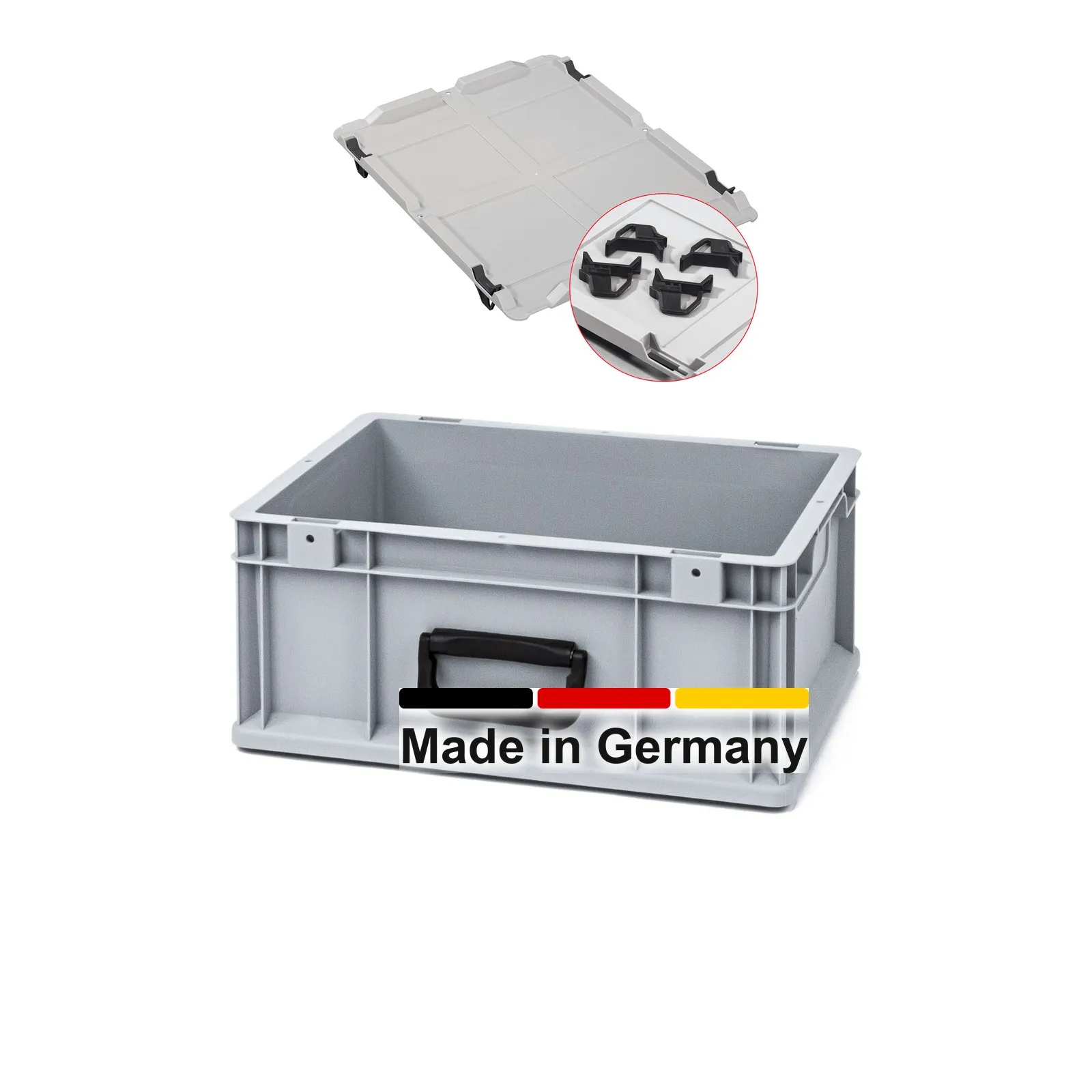 3x Eurobox 40x30x17 cm mit Deckel - NextGen Portable Uno
