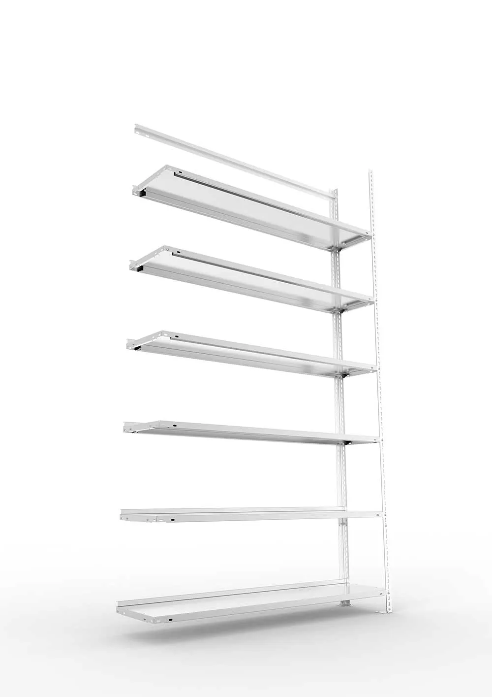 Büroregal Pro Schraubsystem Anbauregal – 220×125×30 cm, verzinkt