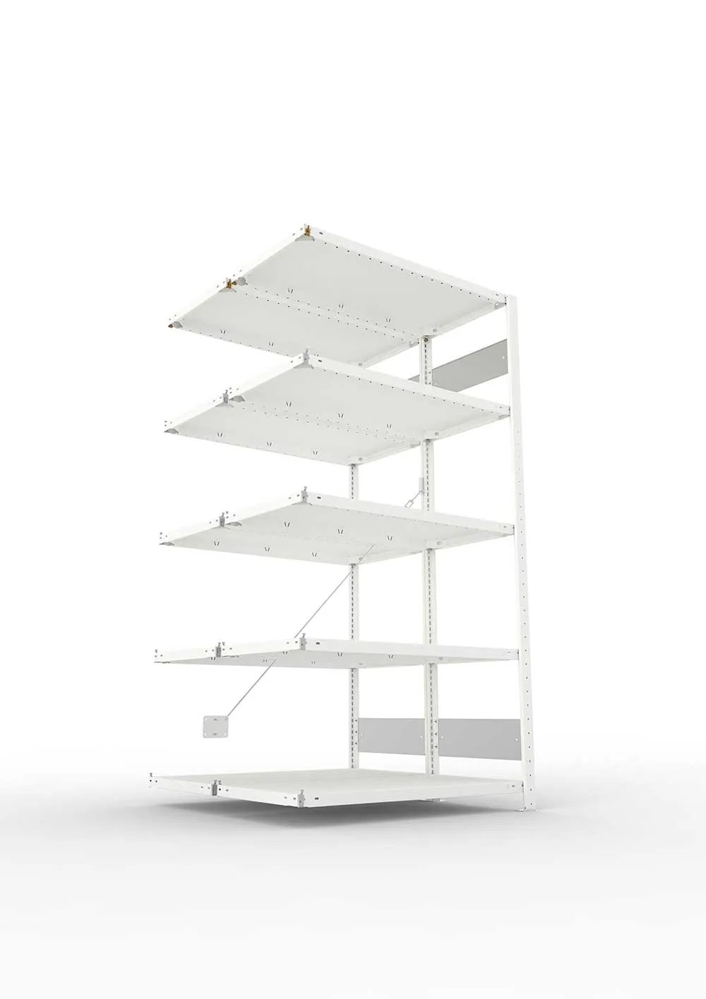 Metallregal Pro-Flex Stecksystem Doppelanbauregal – 200×100×50 cm, 150 kg, RAL 7035