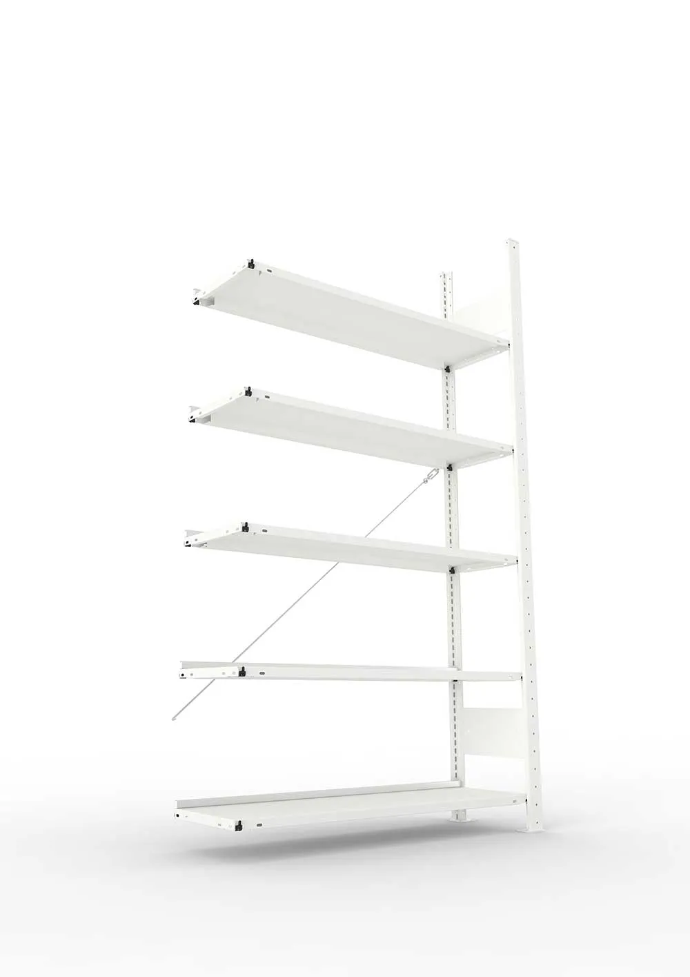 Büroregal Pro-Max Stecksystem Anbauregal – 185×100×30 cm, RAL 7035, einseitig