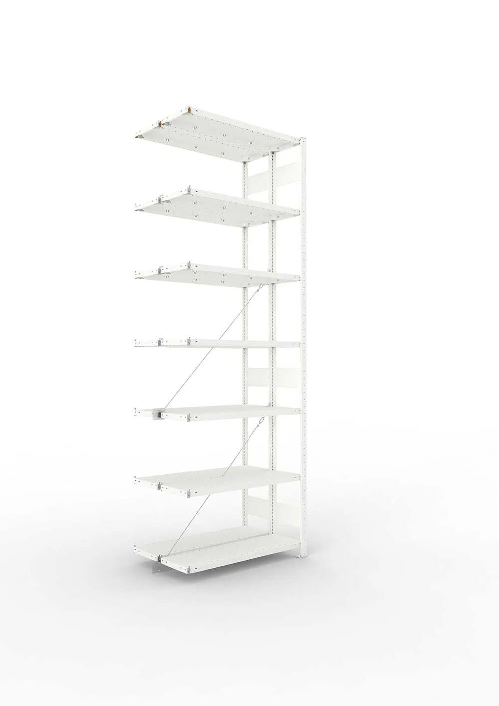 Metallregal Pro-Max Stecksystem Doppelanbauregal – 300×100×30 cm, 150 kg, RAL 7035