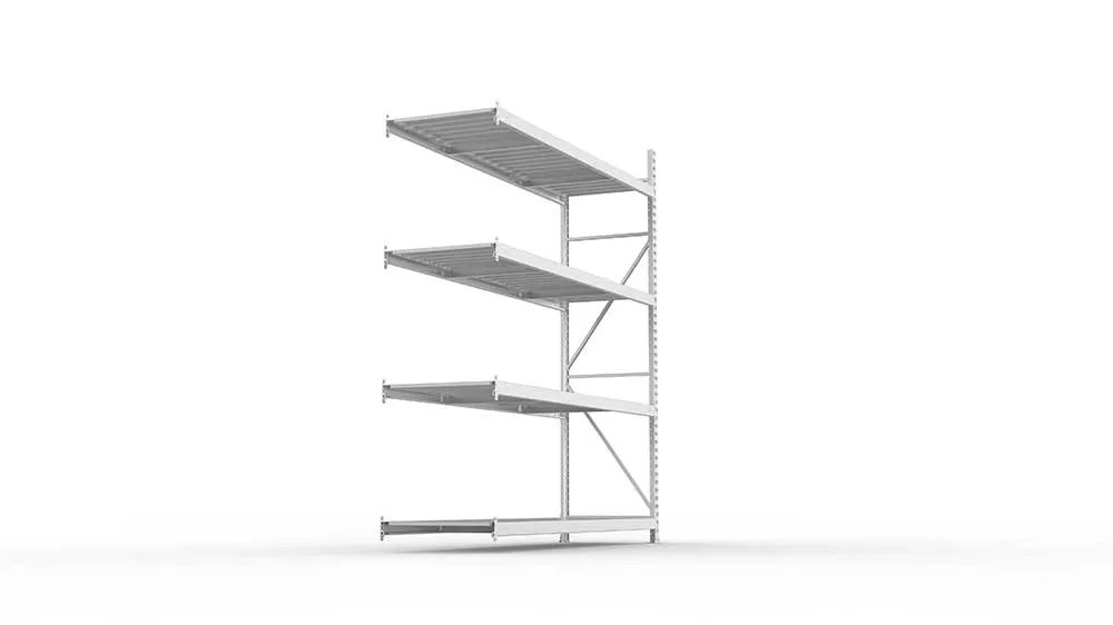 Weitspannregal  Anbauregal 2500 mm mm x 2200 mm x 650 mm verzinkt komplett mit Stahlpaneele mit 4 Böden Weitspannregal  Lagerknecht
