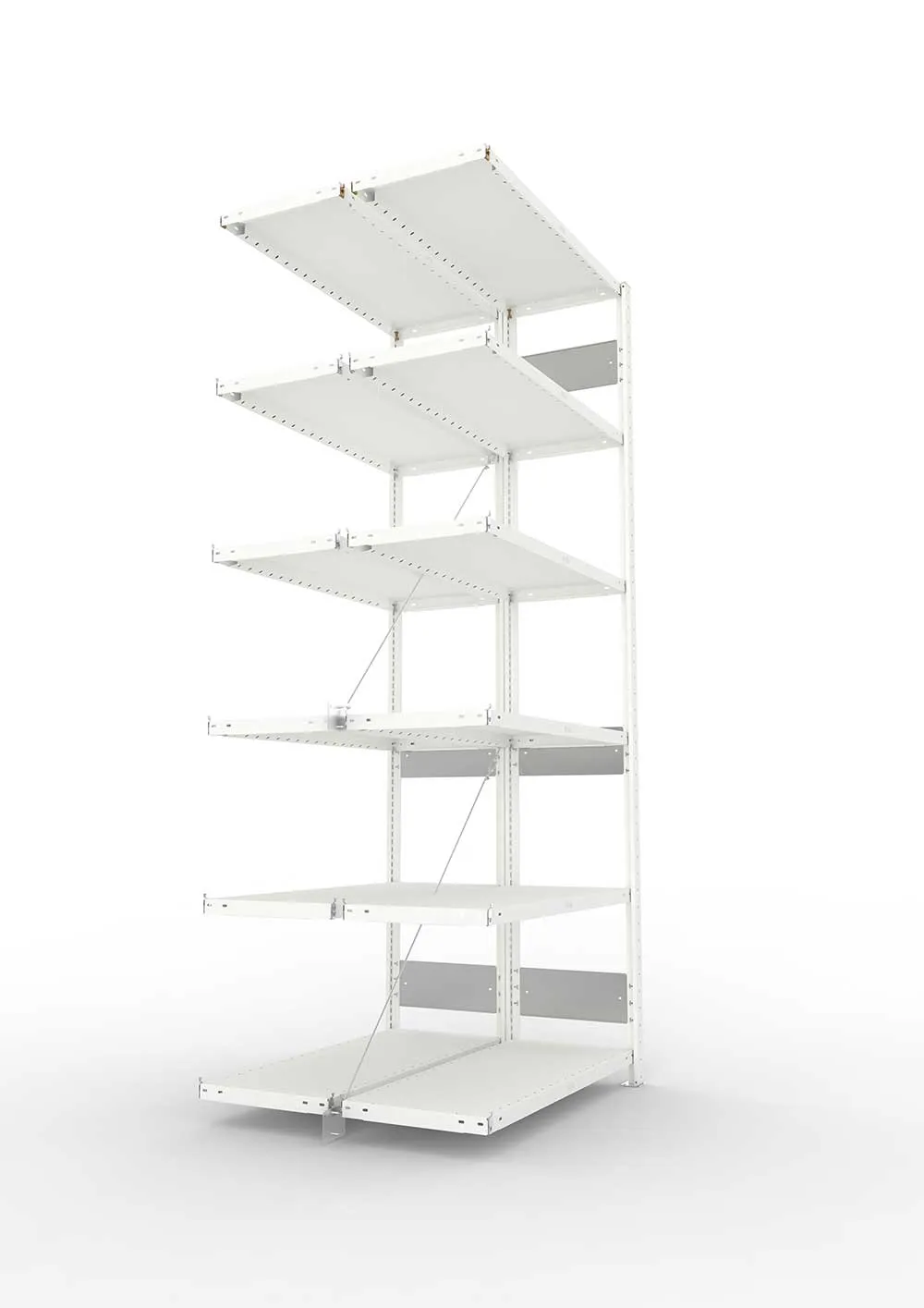 Metallregal Pro-Flex Stecksystem Doppelanbauregal – 250×100×30 cm, 230 kg, RAL 7035