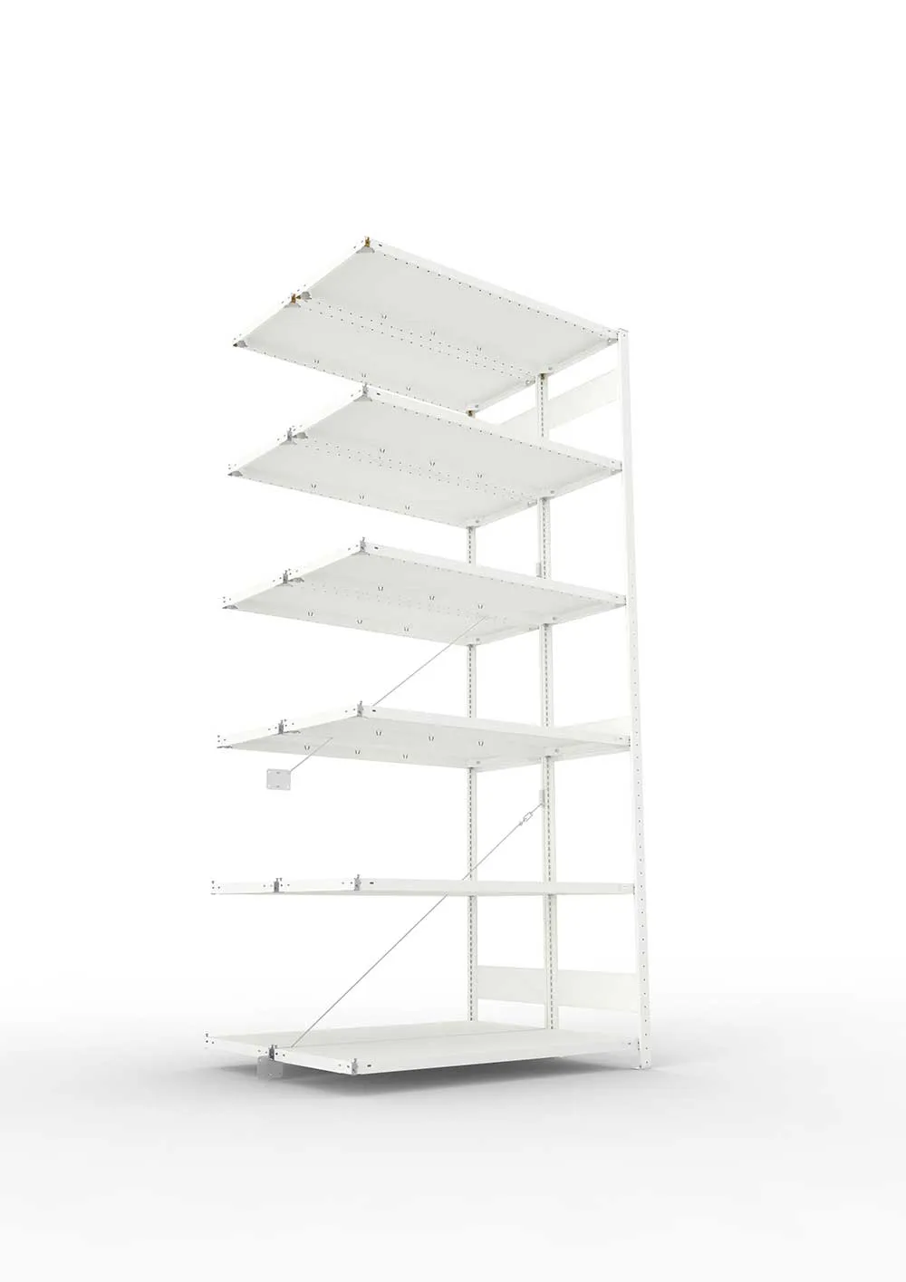 Metallregal Pro-Max Stecksystem Doppelanbauregal – 300×130×50 cm, 230 kg, RAL 7035