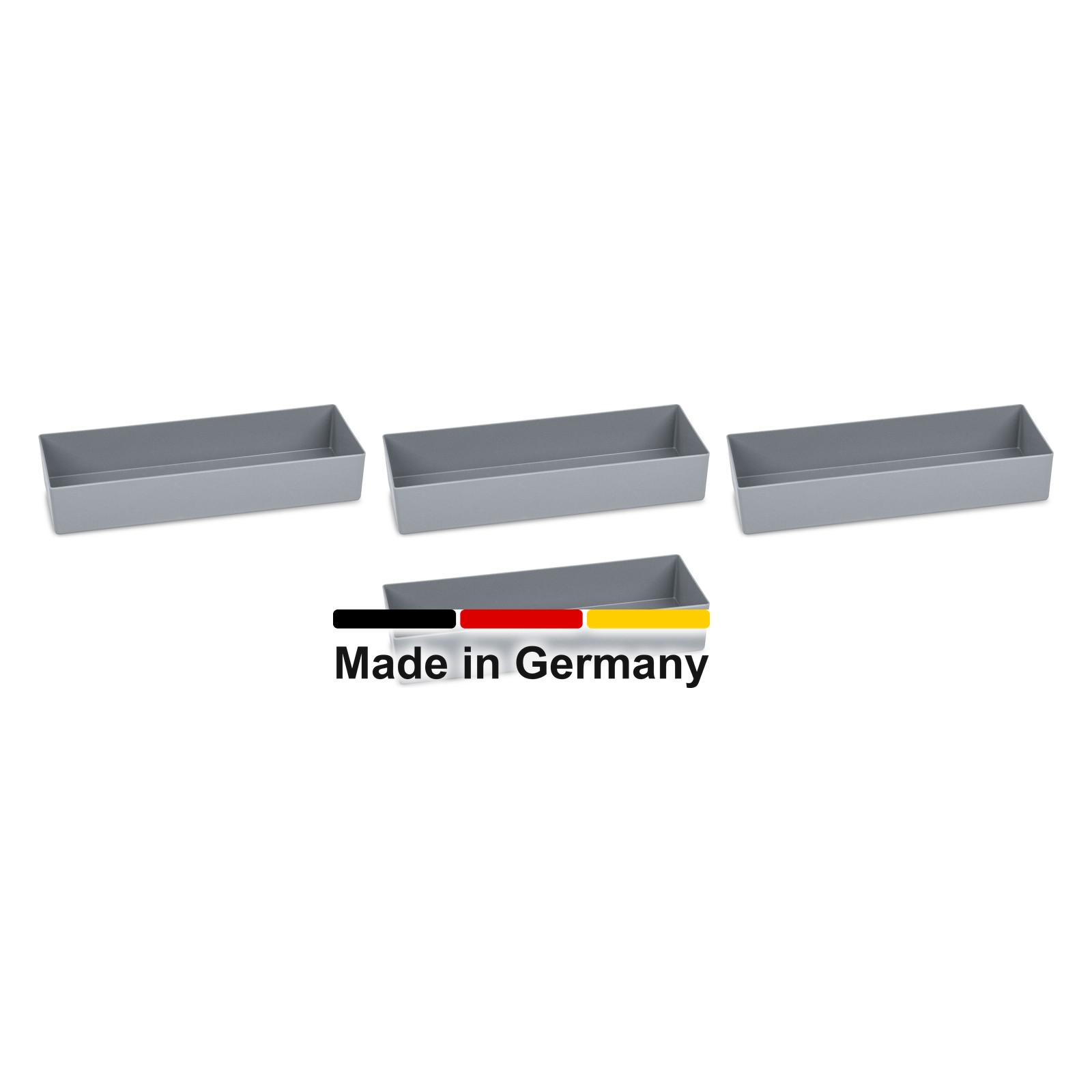 4x Einsatzkasten 36,6x13,3x6 cm - füllt eine Eurobox 60x40
