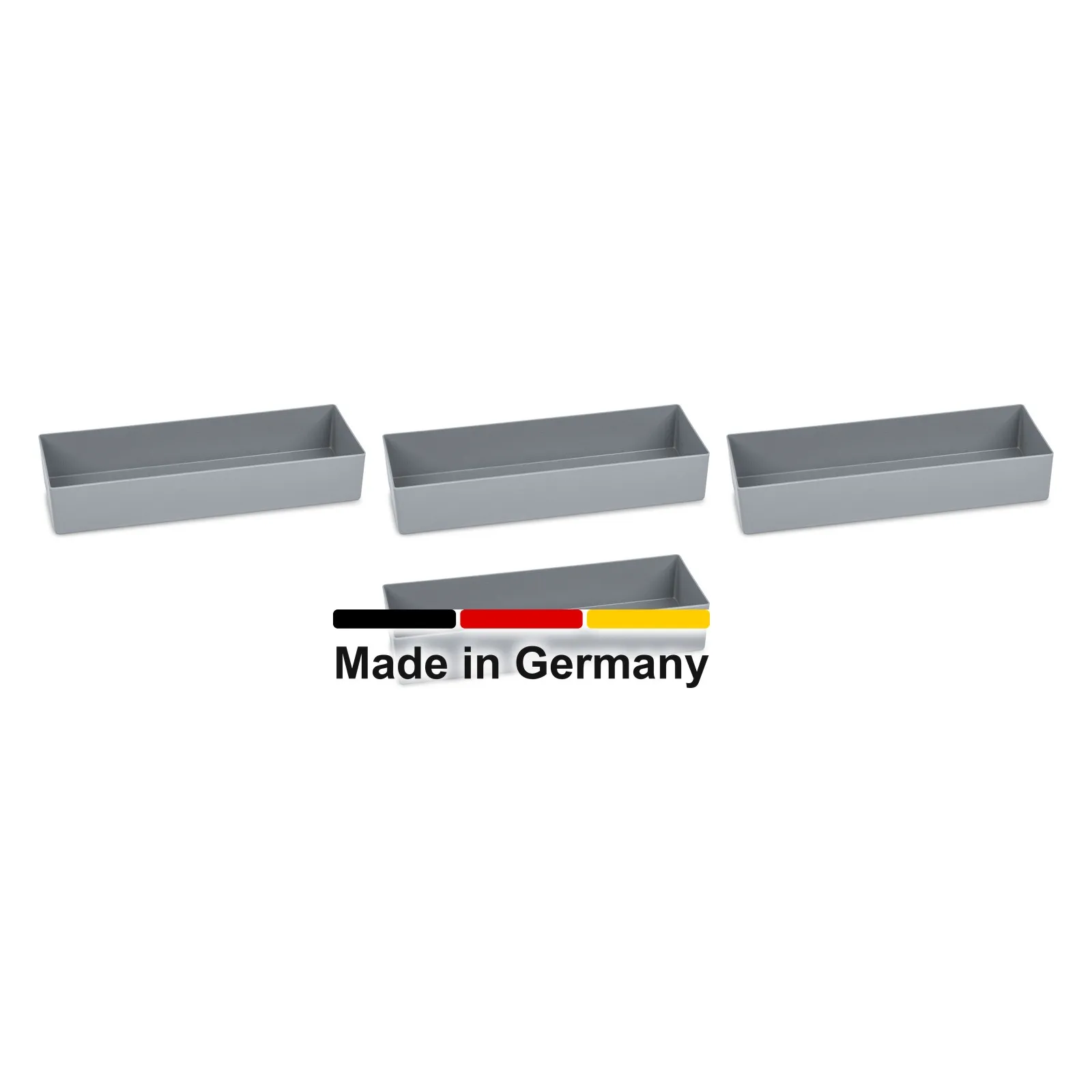4x Einsatzkasten 36,6x13,3x6 cm - füllt eine Eurobox 60x40