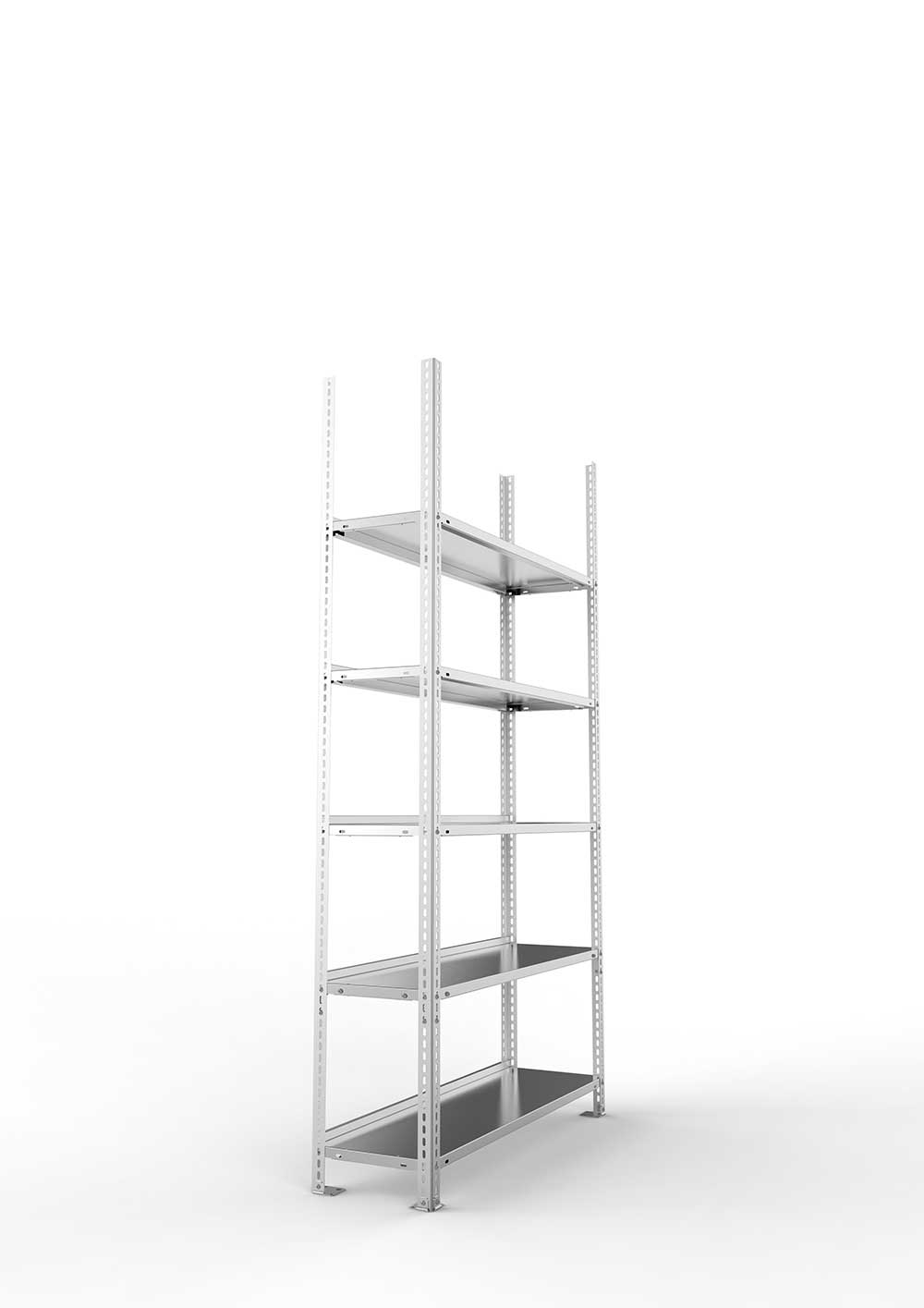 Büroregal Pro Schraubsystem Grundregal – 185×100×30 cm, verzinkt, einseitig