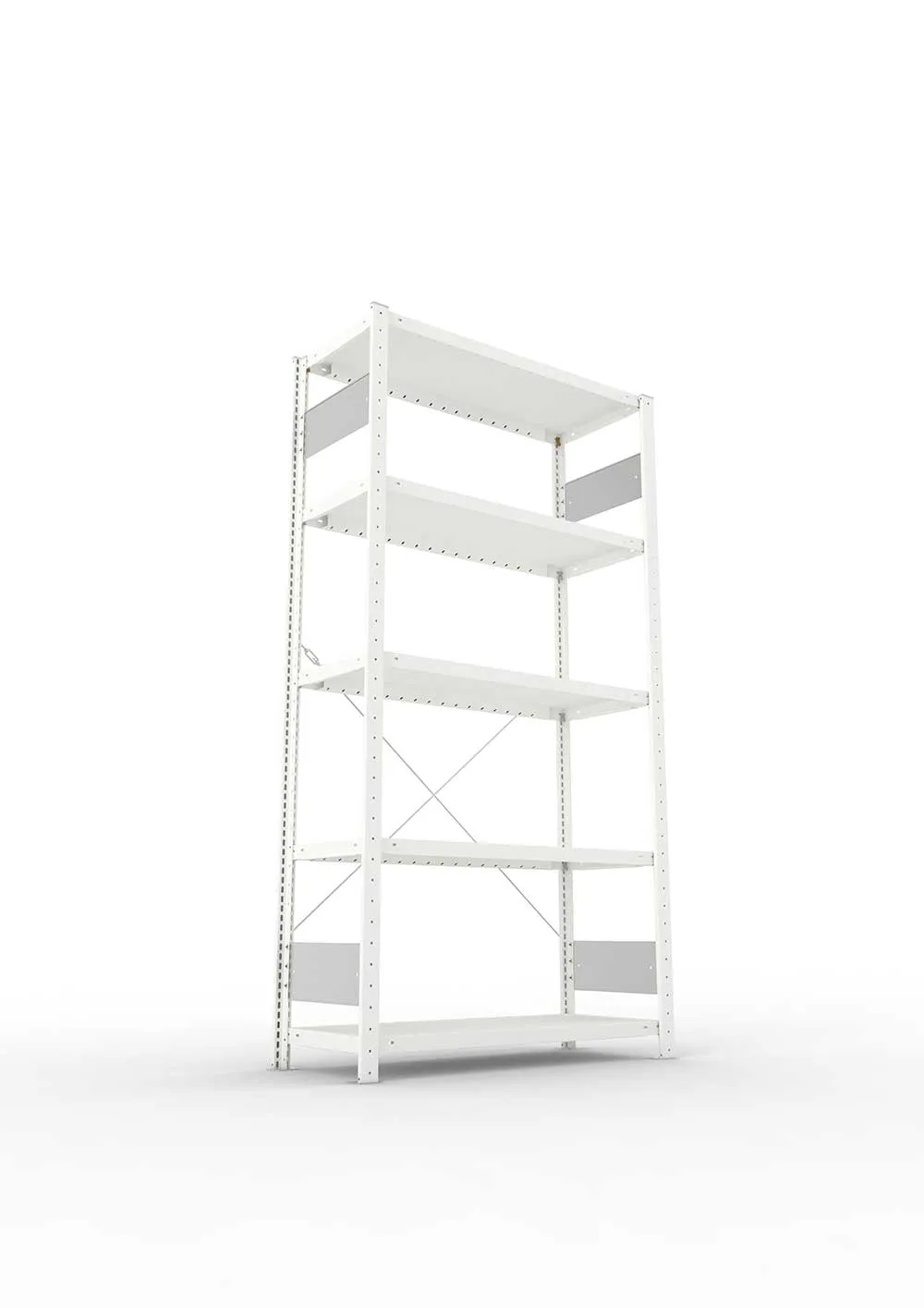 Metallregal Pro-Flex Stecksystem Grundregal – 200×100×40 cm, 230 kg, RAL 7035, 5 Böden