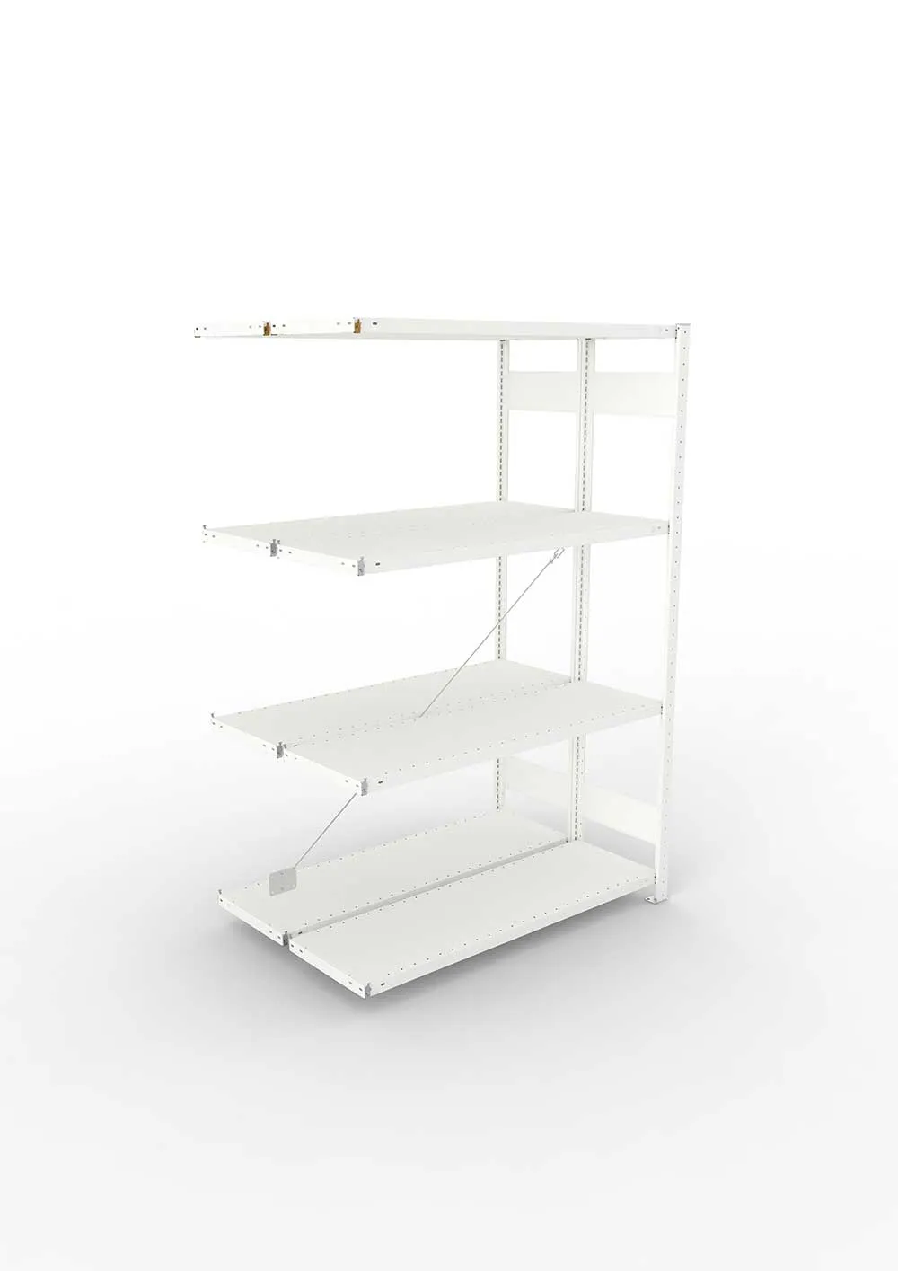 Metallregal Pro-Max Stecksystem Doppelanbauregal – 200×130×40 cm, 230 kg, RAL 7035