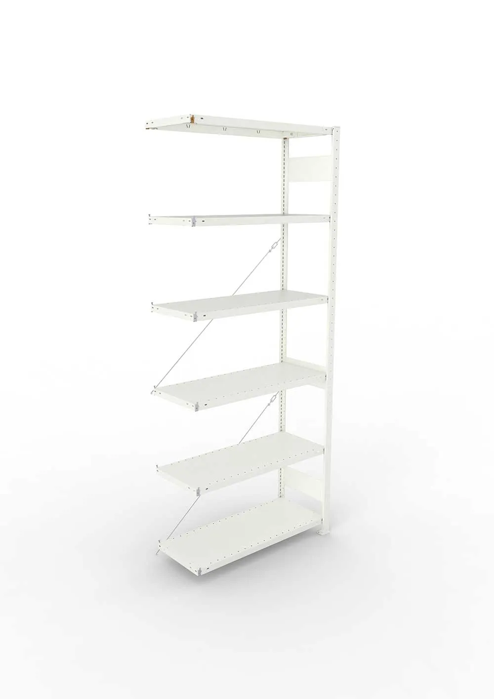 Metallregal Pro-Max Stecksystem Anbauregal – 250×100×40 cm, 150 kg, RAL 7035, 6 Böden