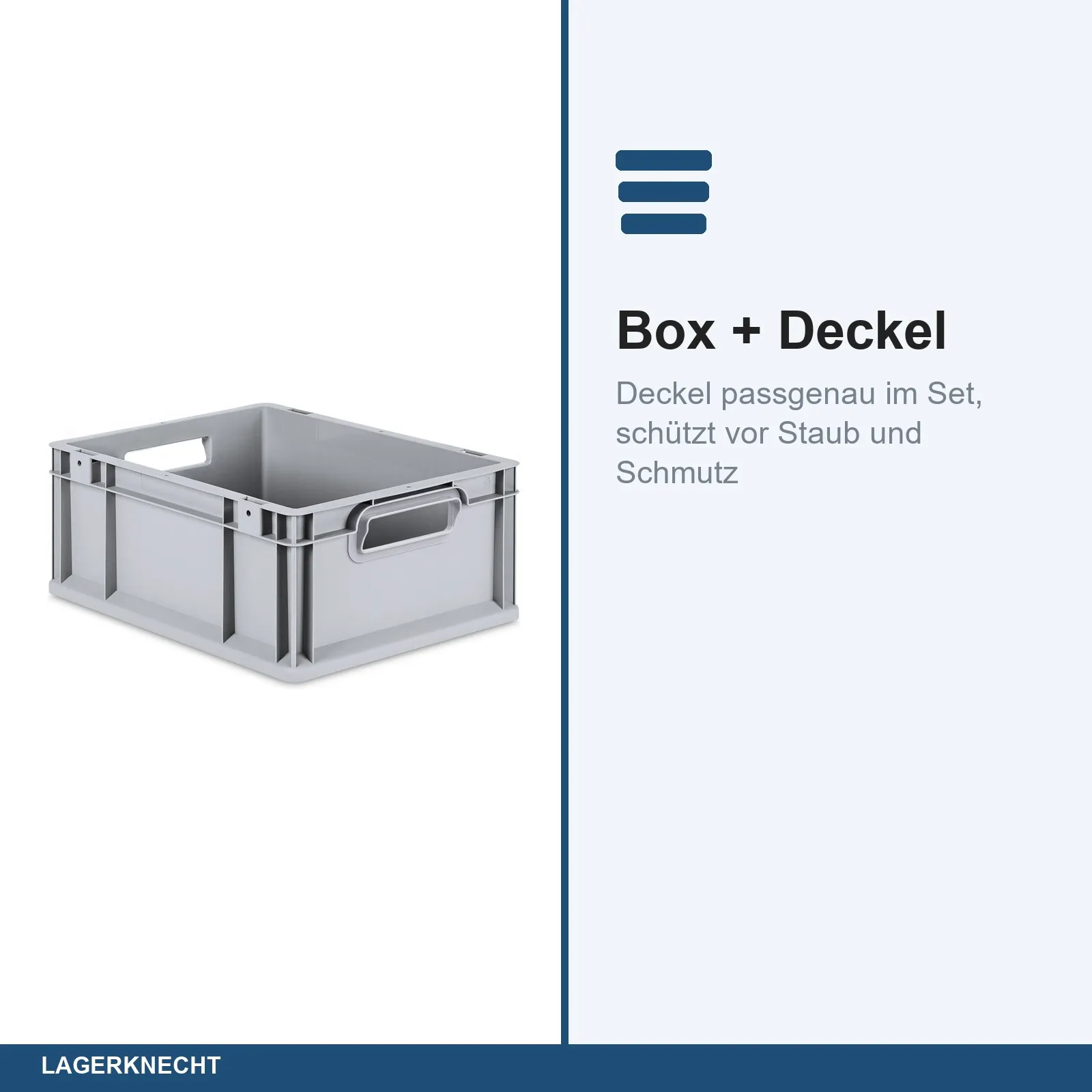 Eurobox 40x30x17 cm mit Scharnierdeckel, NextGen