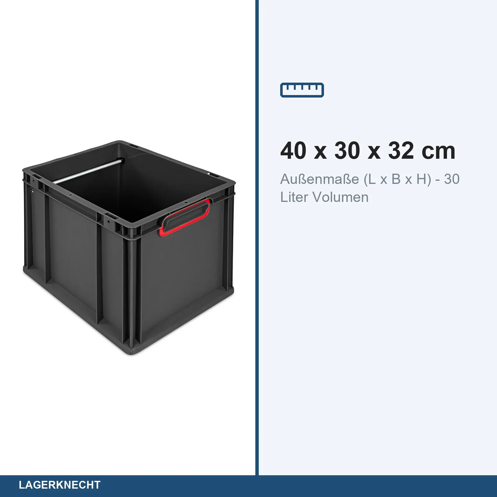 Hängeregisterbox 40x30x32 cm, NextGen Cycle, Griffe geschl., rot