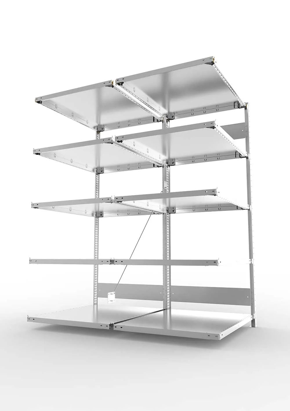 Metallregal Pro-Flex Stecksystem Doppelanbauregal – 200×100×80 cm, 230 kg, verzinkt