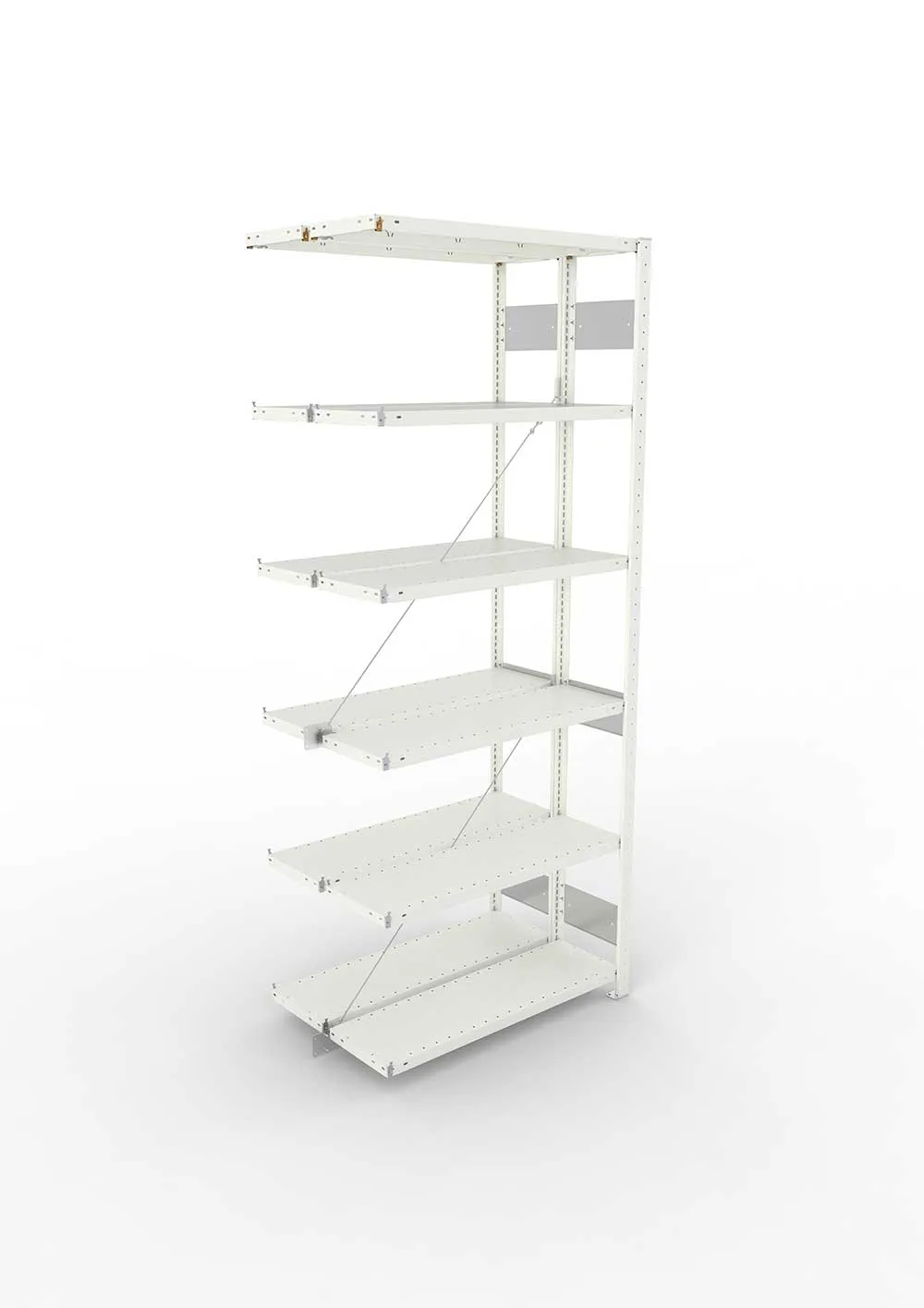 Metallregal Pro-Flex Stecksystem Doppelanbauregal – 250×100×30 cm, 150 kg, RAL 7035