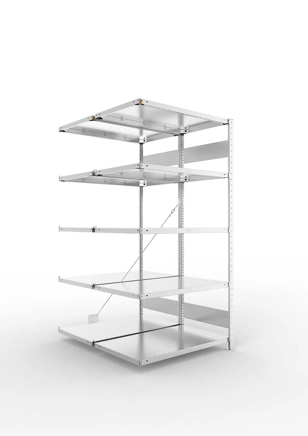 Metallregal Pro-Flex Stecksystem Doppelanbauregal – 200×100×60 cm, 150 kg, verzinkt