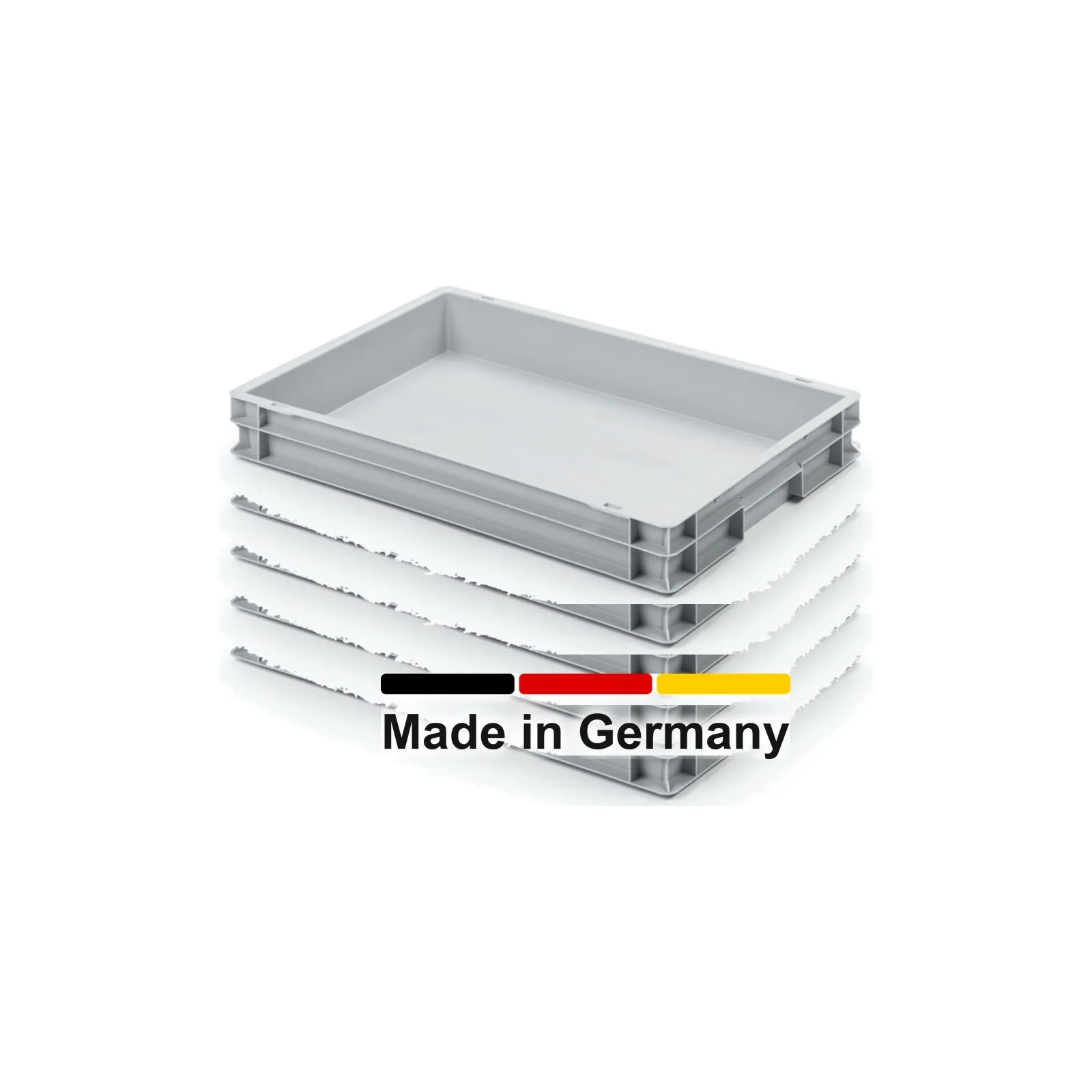 10x Eurobox 60x40x8 cm - UNISTA, Griffe geschlossen