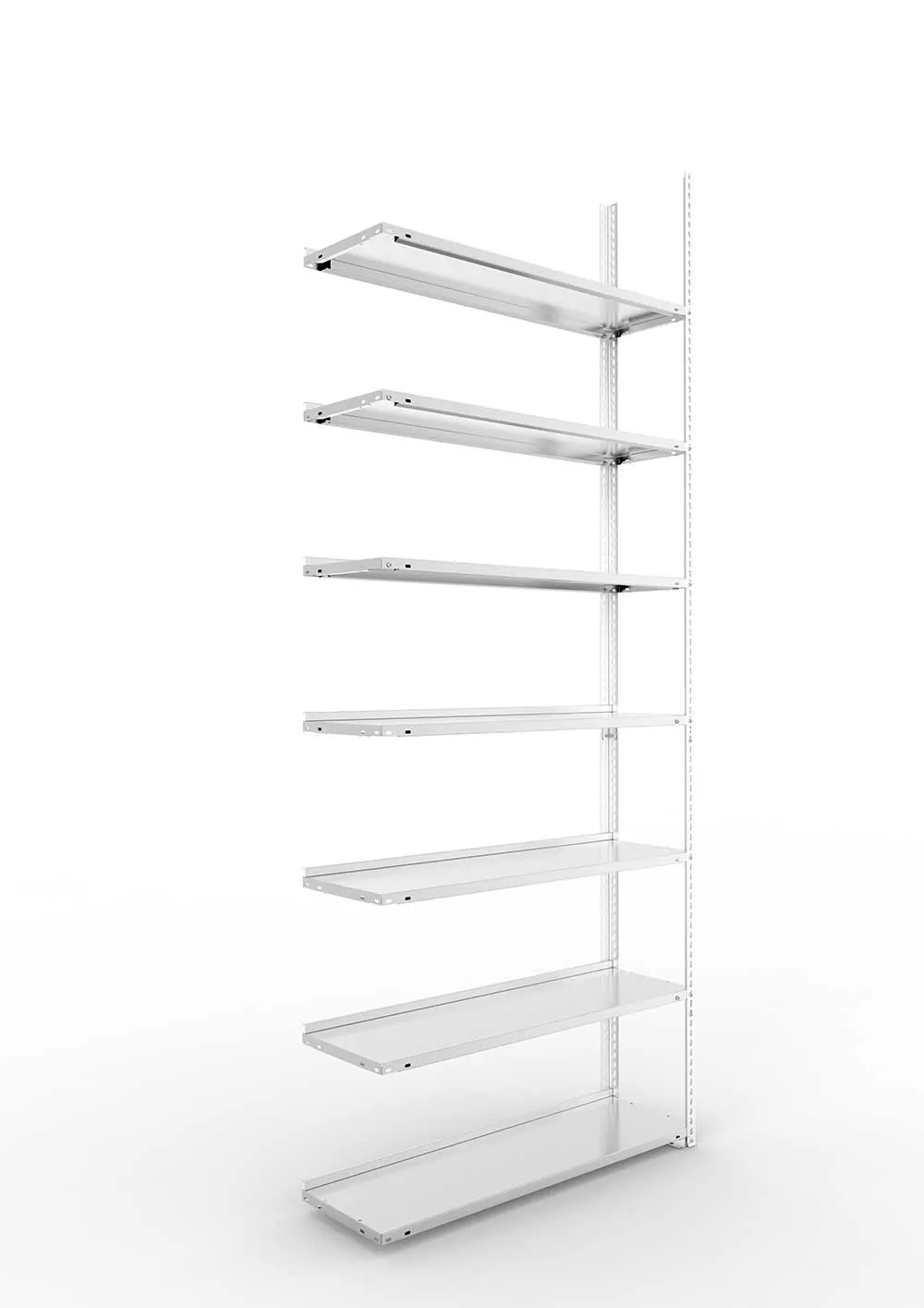 Büroregal Pro Schraubsystem Anbauregal – 250×100×30 cm, verzinkt, einseitig