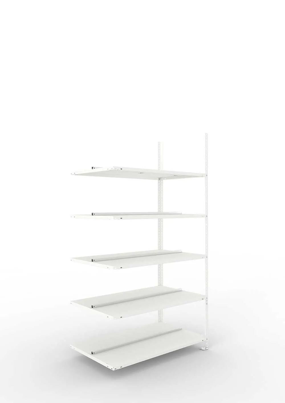 Büroregal Pro Schraubsystem Anbauregal – 185×100×60 cm, RAL 7035, doppelseitig