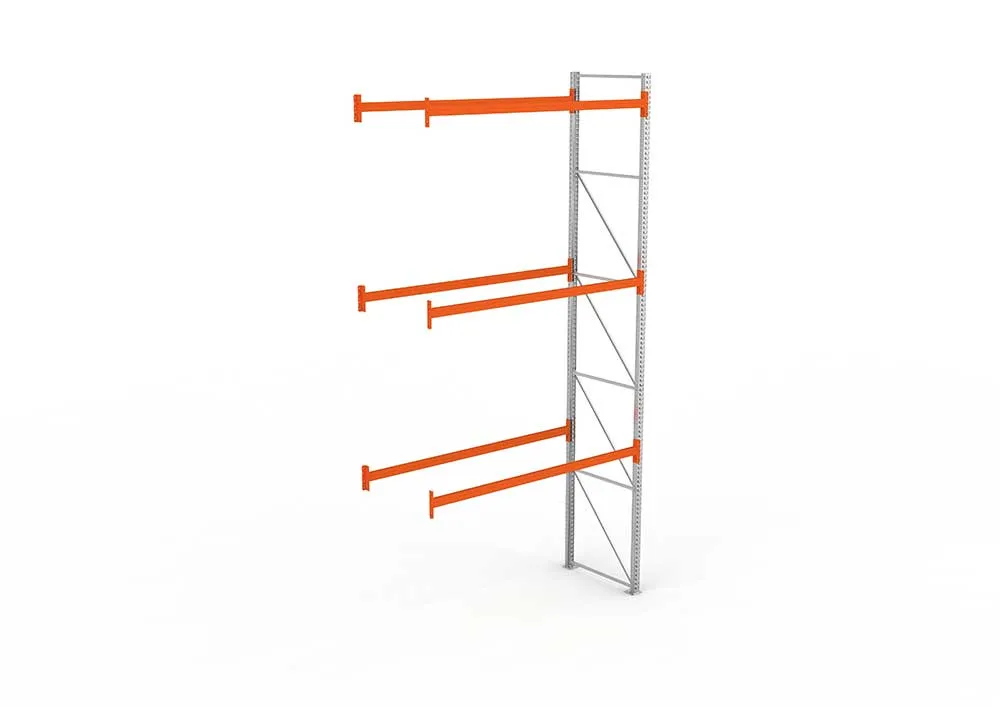 Palettenregal Anbaumodul – 550×278×110 cm, bis 500 kg, 4 Ebenen