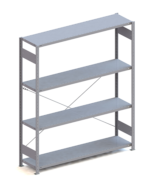 Metallregal Pro-Max Stecksystem Grundregal – 200×170×40 cm, 200 kg, RAL 7035, 4 Böden