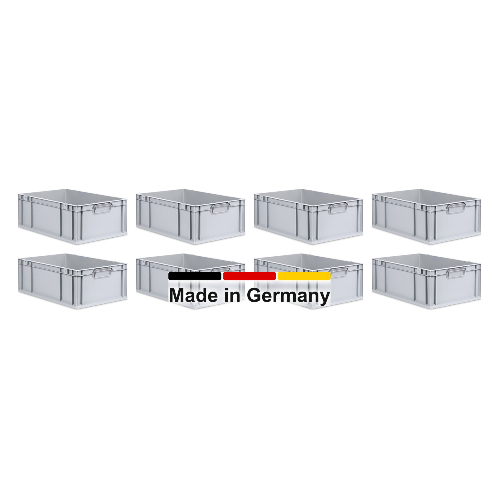 8x Eurobox 60x40x22 cm - NextGen, Griffe geschlossen