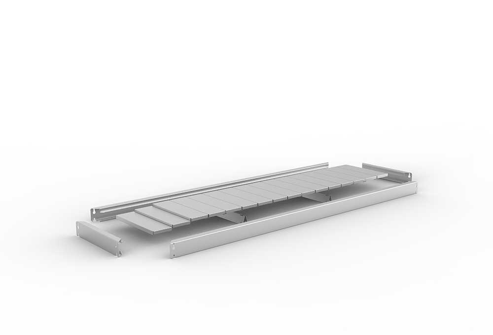 Schwerlastregal Lagerknecht Zusatzfachebene 1700 x 400 vzk kpl. mit Stahlpaneelen Schwerlastregal Lagerknecht Zusatzfachebene 1700 x 400 vzk kpl. mit Stahlpaneelen