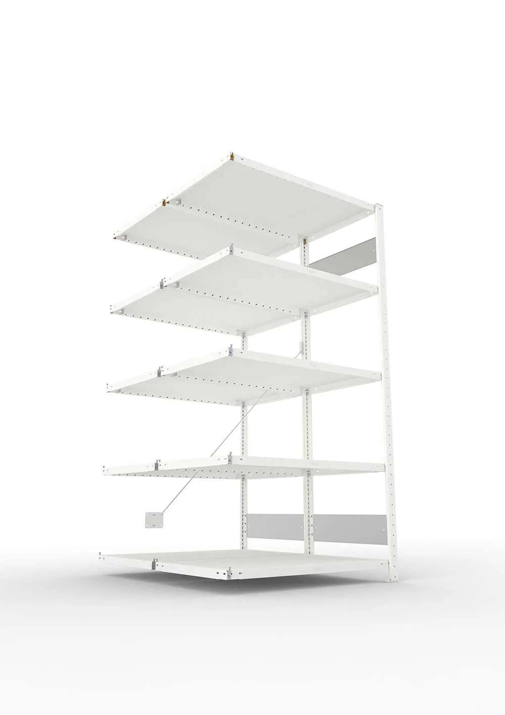 Metallregal Pro-Flex Stecksystem Doppelanbauregal – 200×100×60 cm, 230 kg, RAL 7035