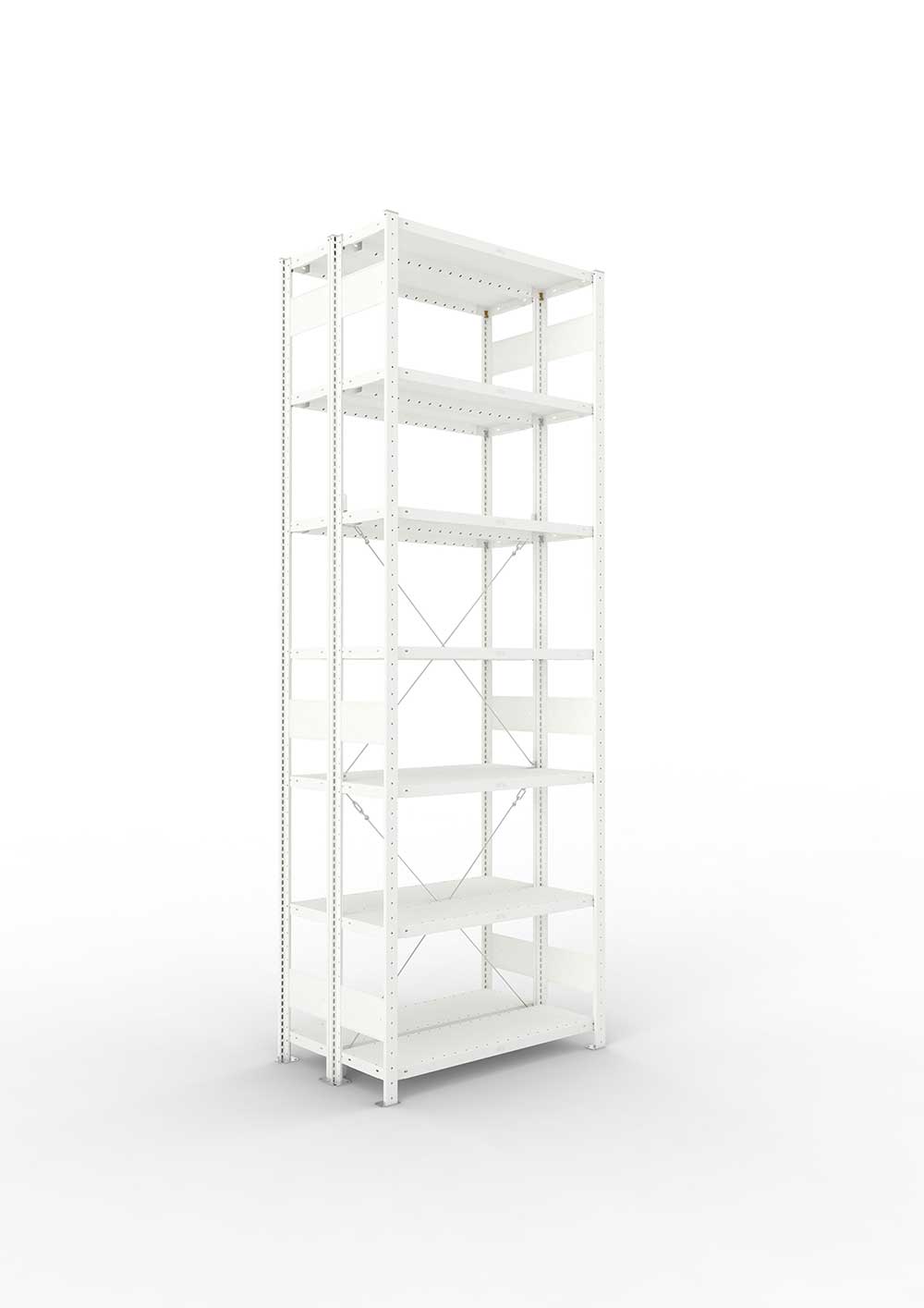 Kurzboden 750 x 500 RAL 7035 mit Fachteilerlochung
