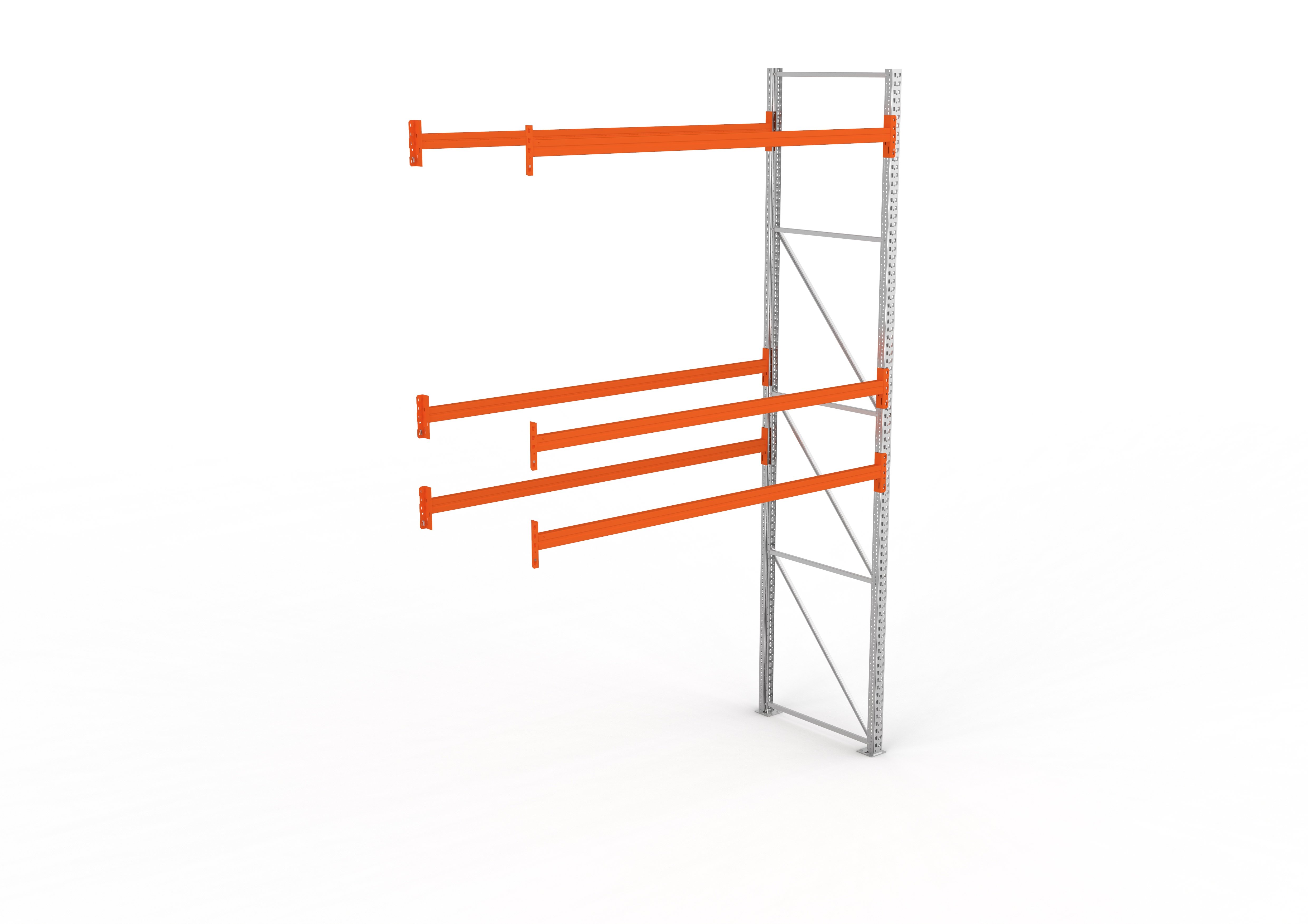 Palettenregal Anbaumodul – 440×278×110 cm, bis 500 kg, 3 Ebenen