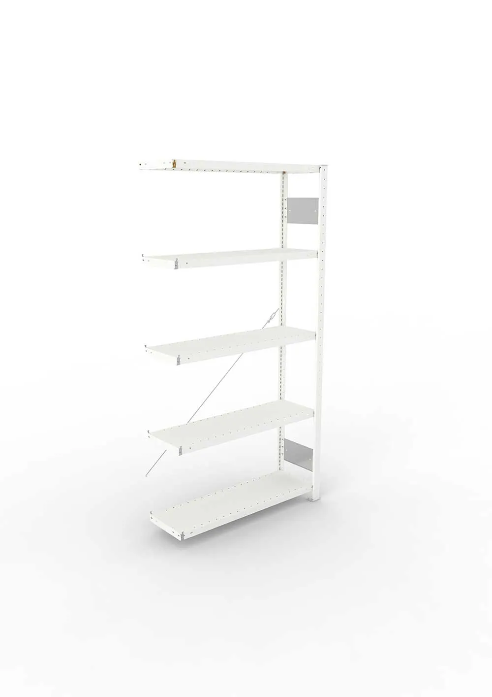 Metallregal Pro-Flex Stecksystem Anbauregal – 200×100×30 cm, 230 kg, RAL 7035, 5 Böden