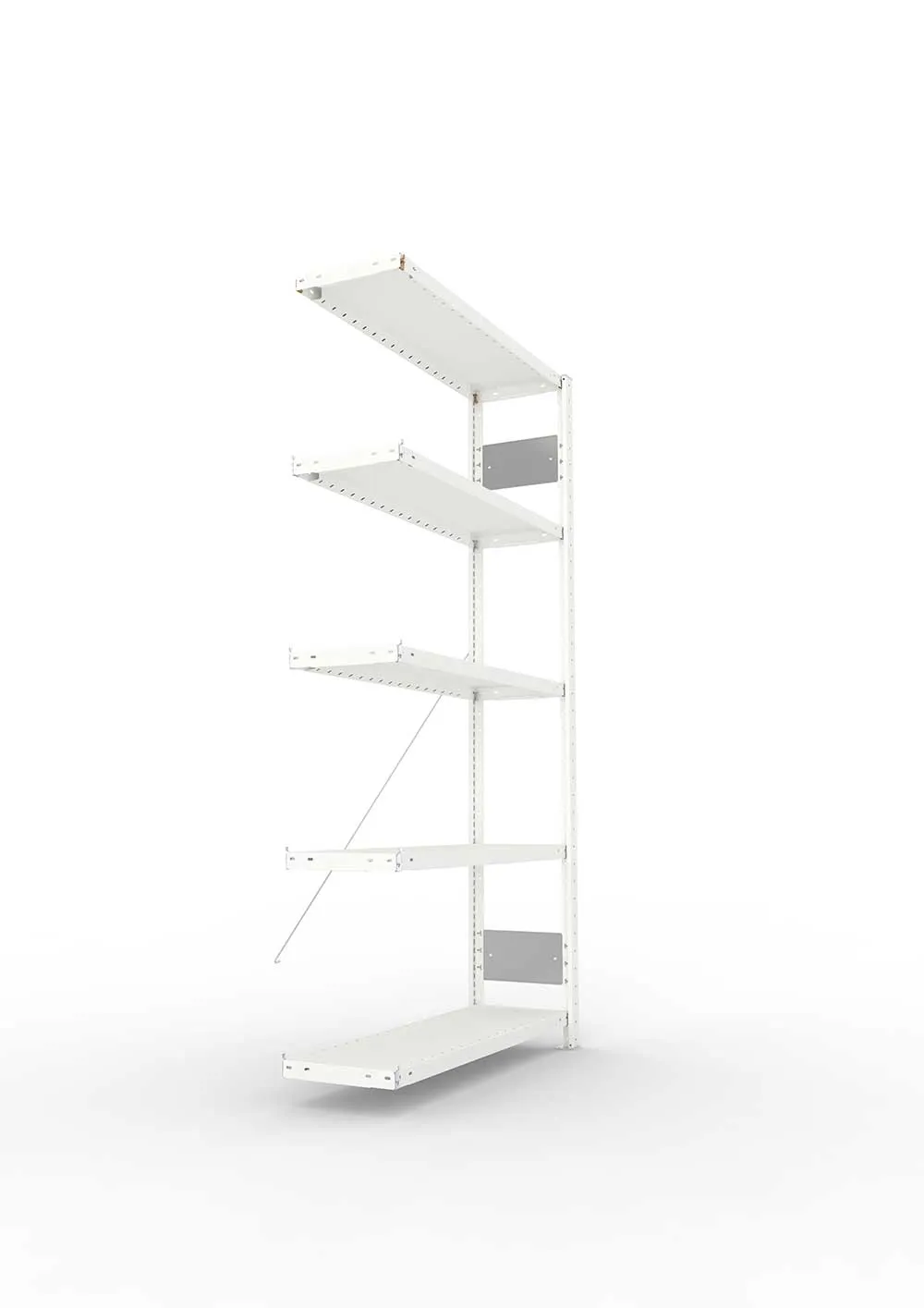 Metallregal Pro-Flex Stecksystem Anbauregal – 200×100×30 cm, 230 kg, RAL 7035, 5 Böden