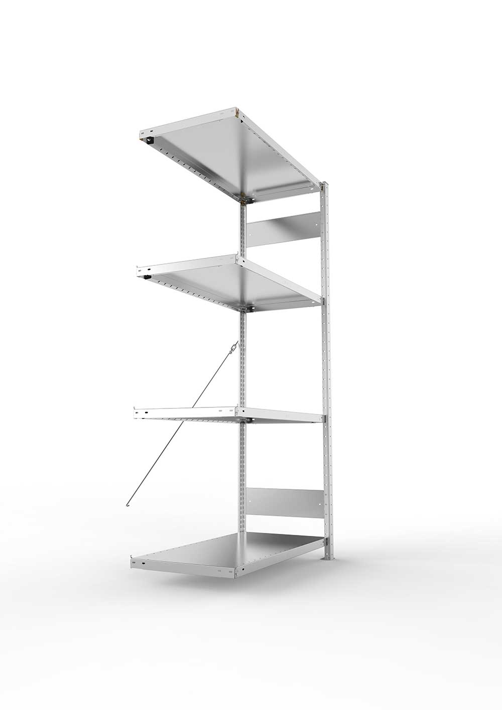 Metallregal SET Anbauregal – 200×100×50 cm, 230 kg, verzinkt