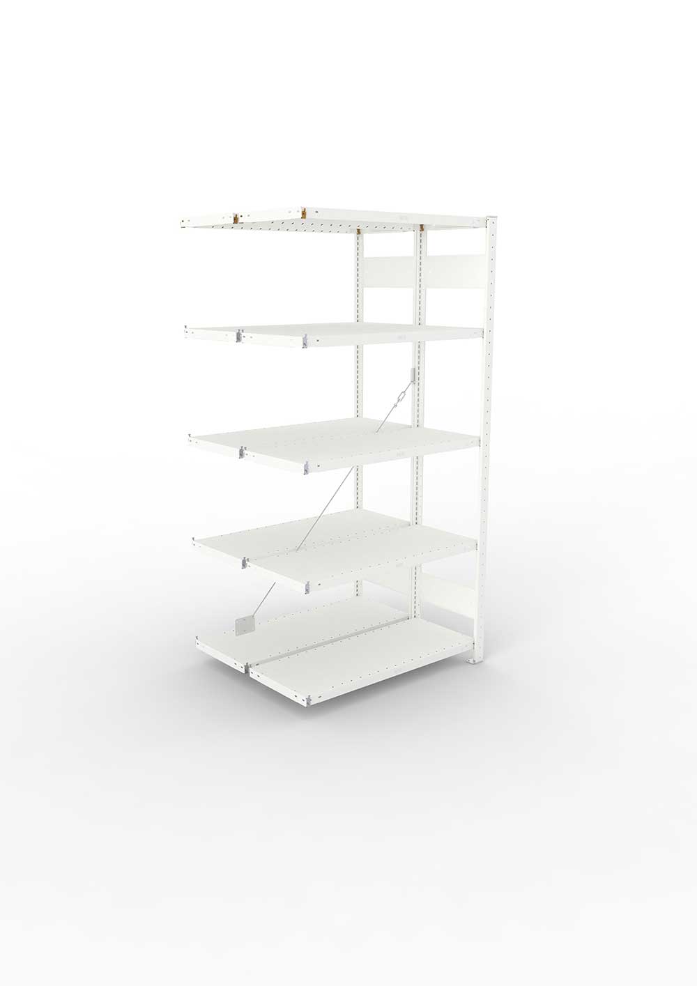 Metallregal Pro-Max Stecksystem Doppelanbauregal – 200×100×40 cm, 230 kg, RAL 7035