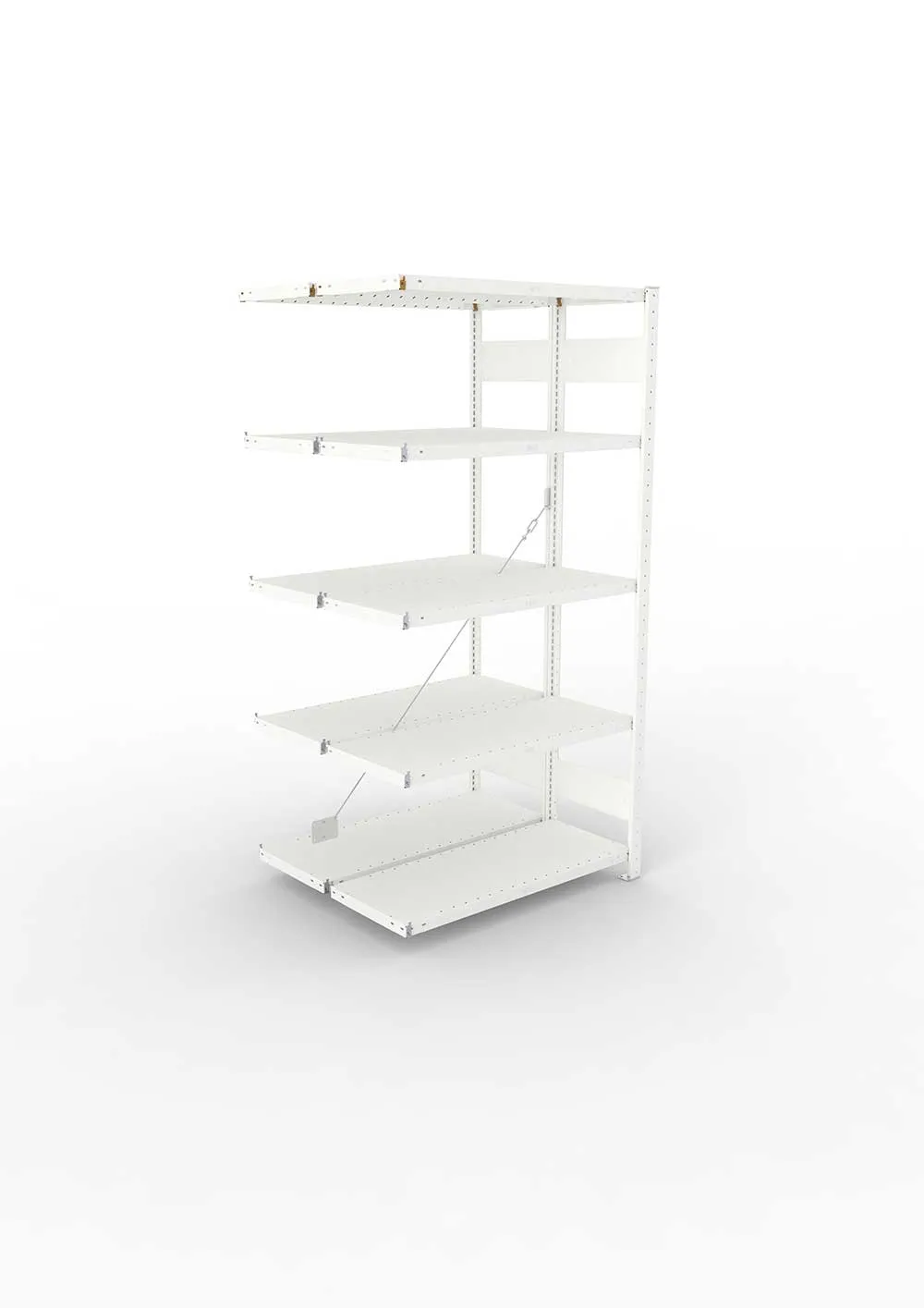 Metallregal Pro-Max Stecksystem Doppelanbauregal – 200×100×40 cm, 230 kg, RAL 7035
