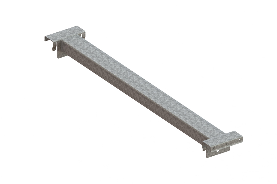 Schwere Tiefenauflage RR 80/50/2 x 1100feuerverzinkt für Spanplatten von 0 - 38 mm(A-Maß 0 - 40,5 mm) für Palettenregal Patronum