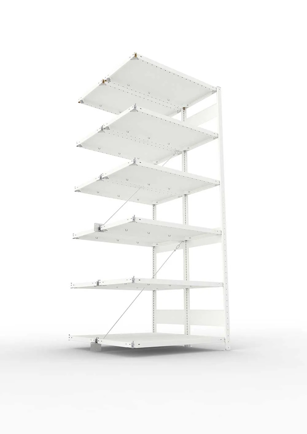 Metallregal Pro-Max Stecksystem Doppelanbauregal – 250×100×50 cm, 150 kg, RAL 7035