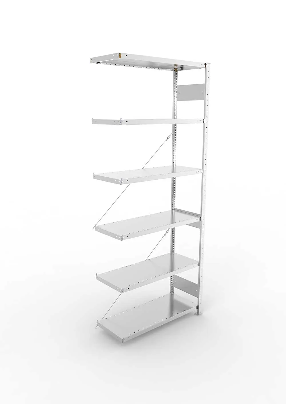 Kellerregal Pro-Flex Stecksystem Anbauregal – 250×100×40 cm, 230 kg, verzinkt, 6 Böden