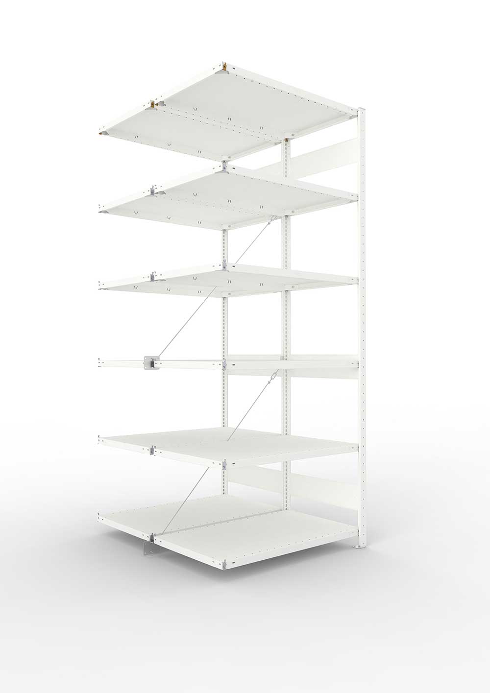 Metallregal Pro-Max Stecksystem Doppelanbauregal – 250×100×60 cm, 150 kg, RAL 7035