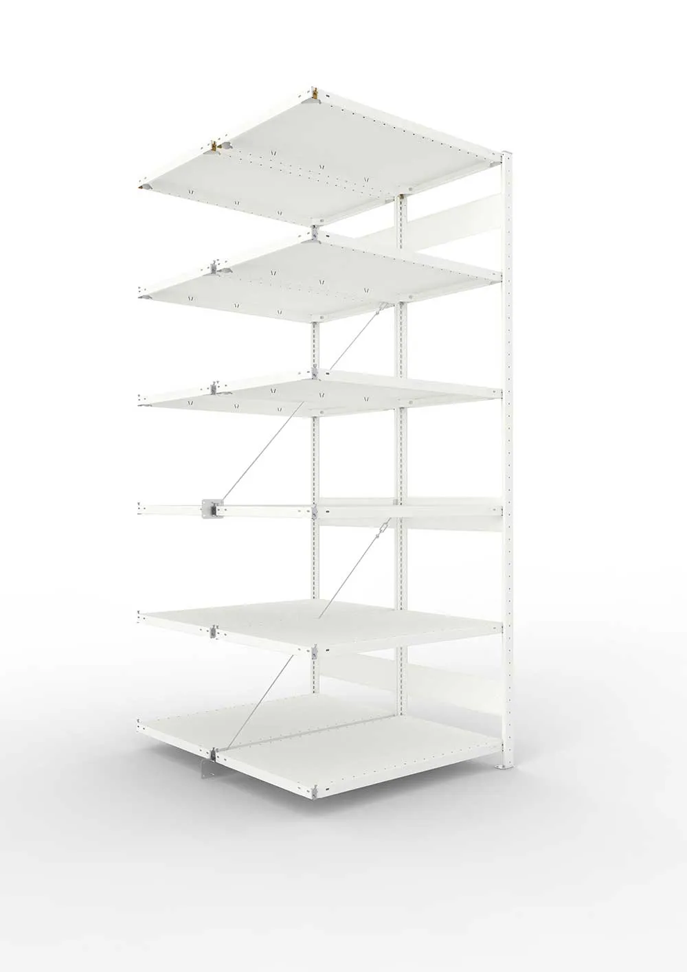 Metallregal Pro-Max Stecksystem Doppelanbauregal – 250×100×60 cm, 150 kg, RAL 7035