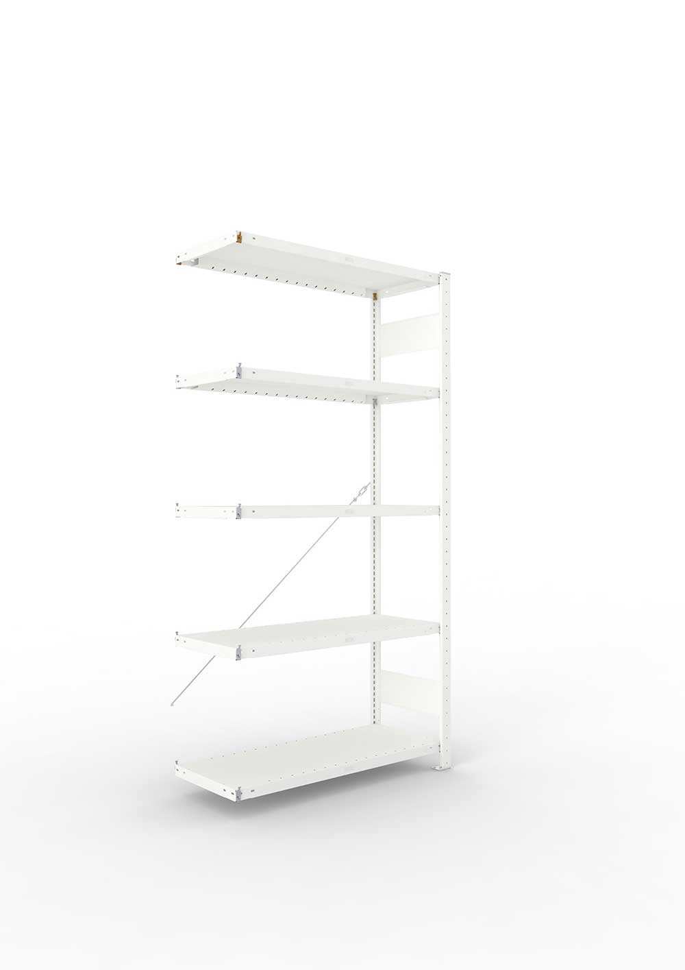 Metallregal Pro-Max Stecksystem Anbauregal – 200×100×40 cm, 230 kg, RAL 7035, 5 Böden