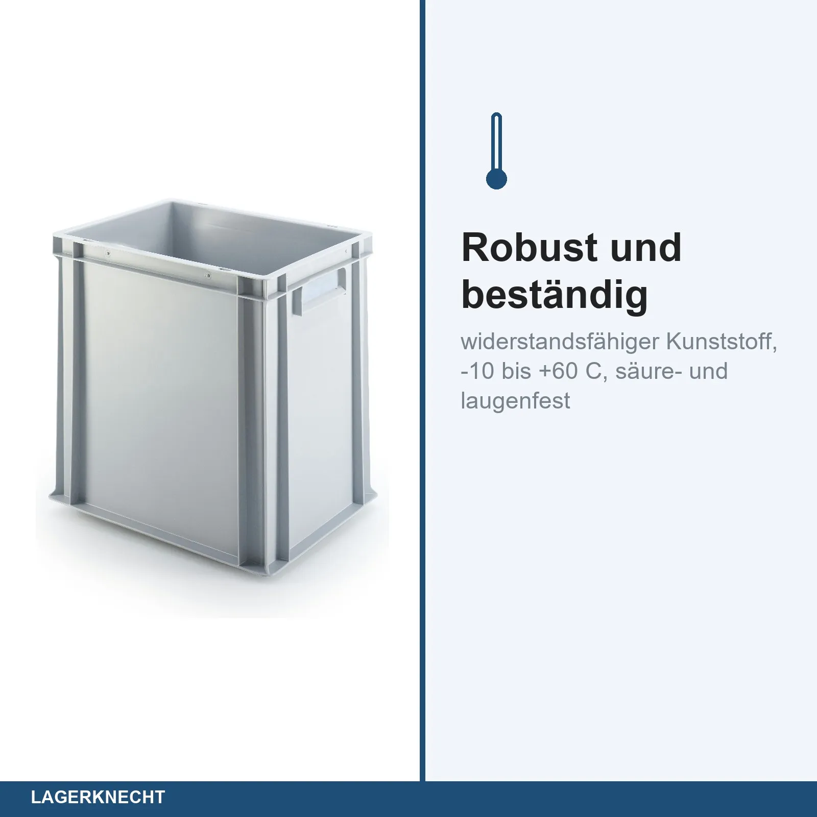 Eurobox 40x30x40 cm mit Scharnierdeckel, UNISTA