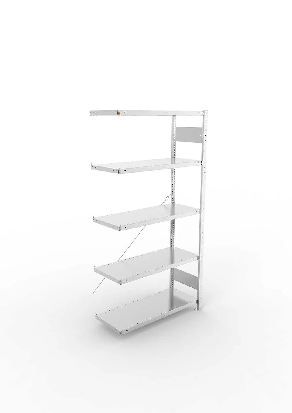 Metallregal Pro-Max Stecksystem Anbauregal – 200×100×40 cm, 150 kg, verzinkt, 5 Böden